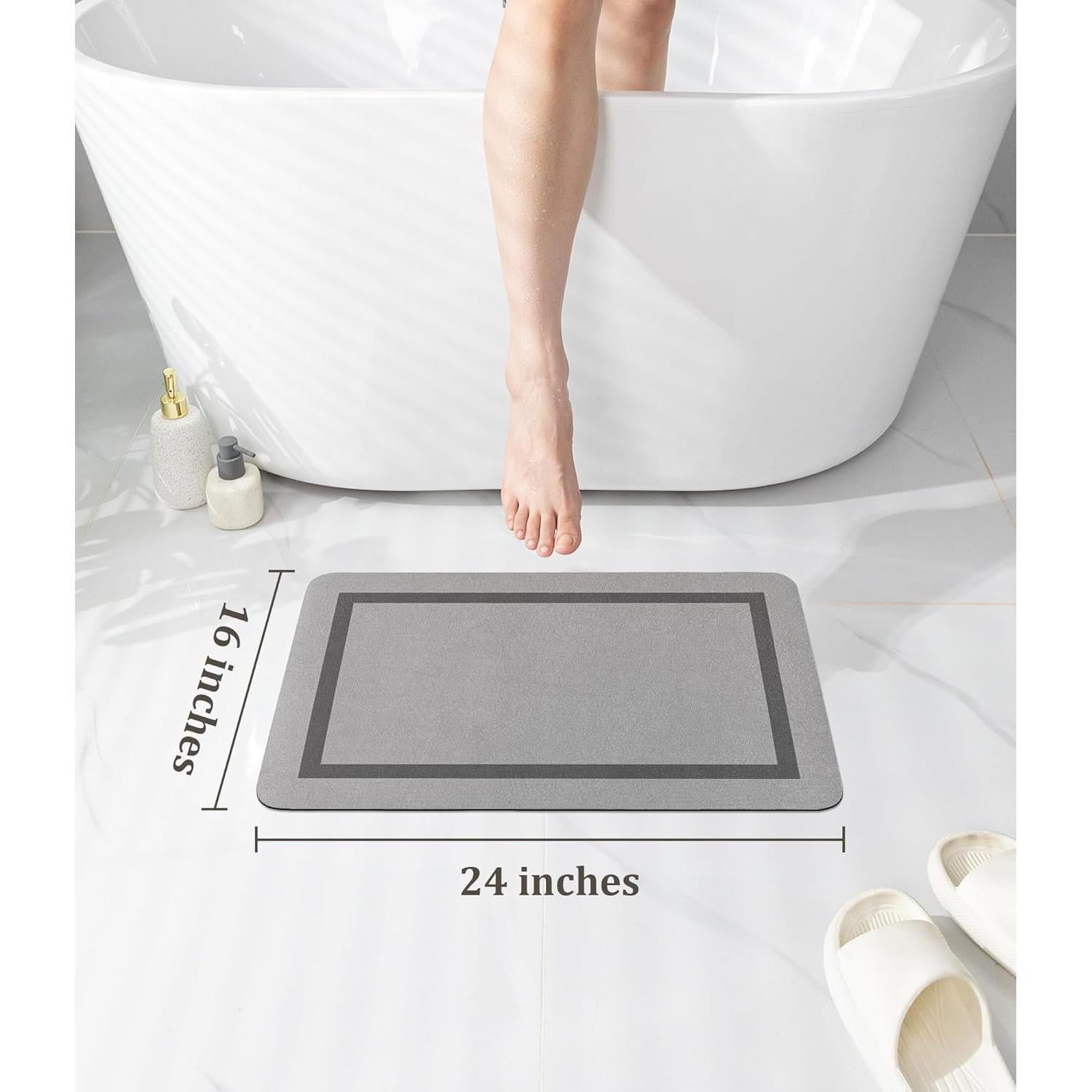 Alfombra de Baño Antideslizante Chakme Gris 61x46 cm