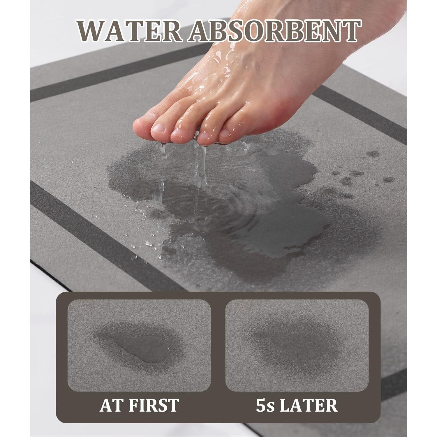 Alfombra de Baño Antideslizante Chakme Gris 61x46 cm