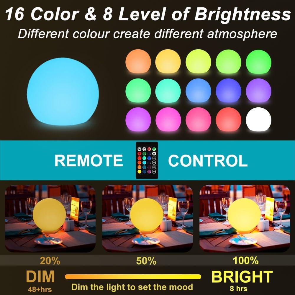 Luz de Globo Solar KEROVI 20cm RGB con Control Remoto