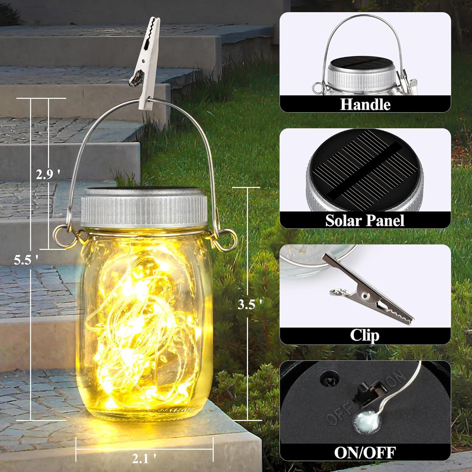 Linternas Solares Mlambert 8 Piezas para Jardín Blanco Cálido