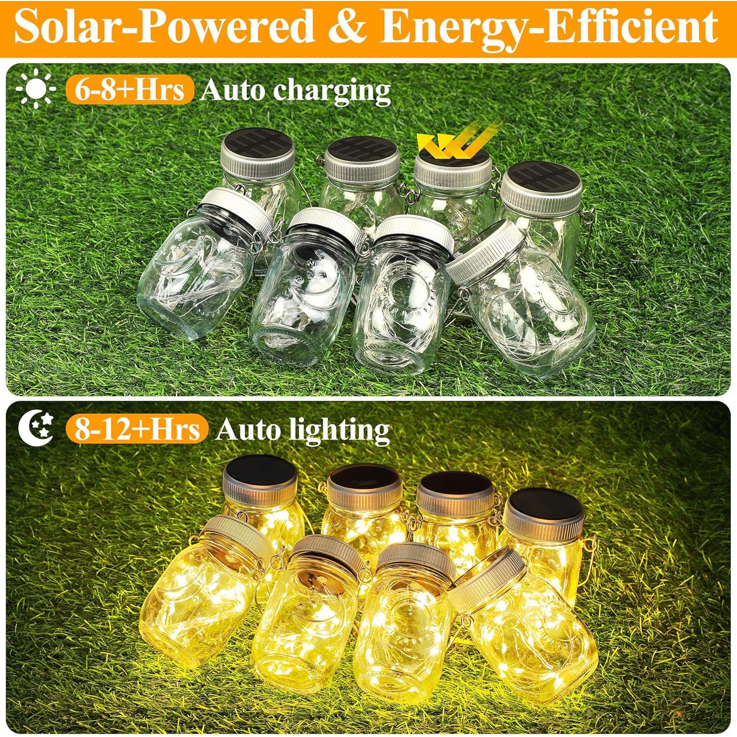 Linternas Solares Mlambert 8 Piezas para Jardín Blanco Cálido