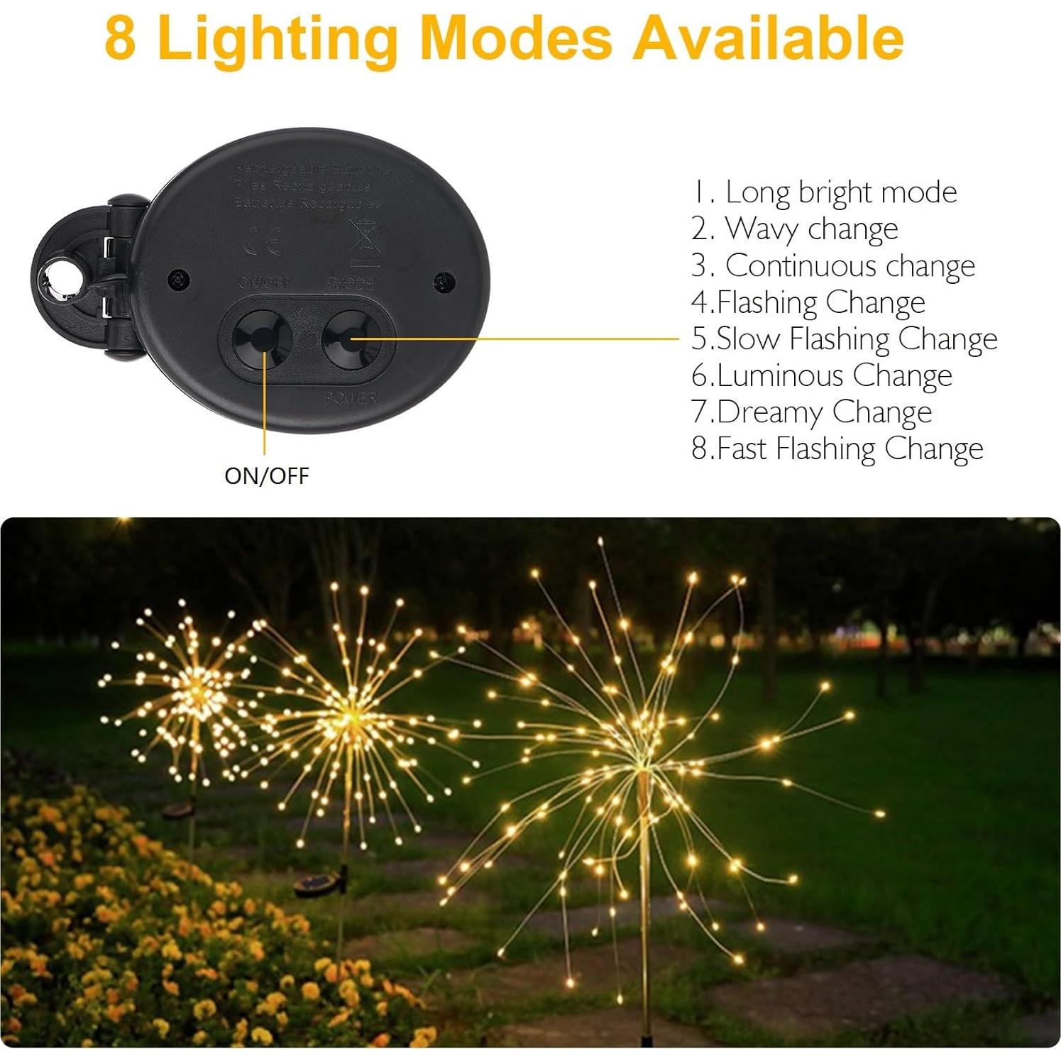 Luces Solares para Jardín SUNNEST 150 LED 2 Paquetes IP65