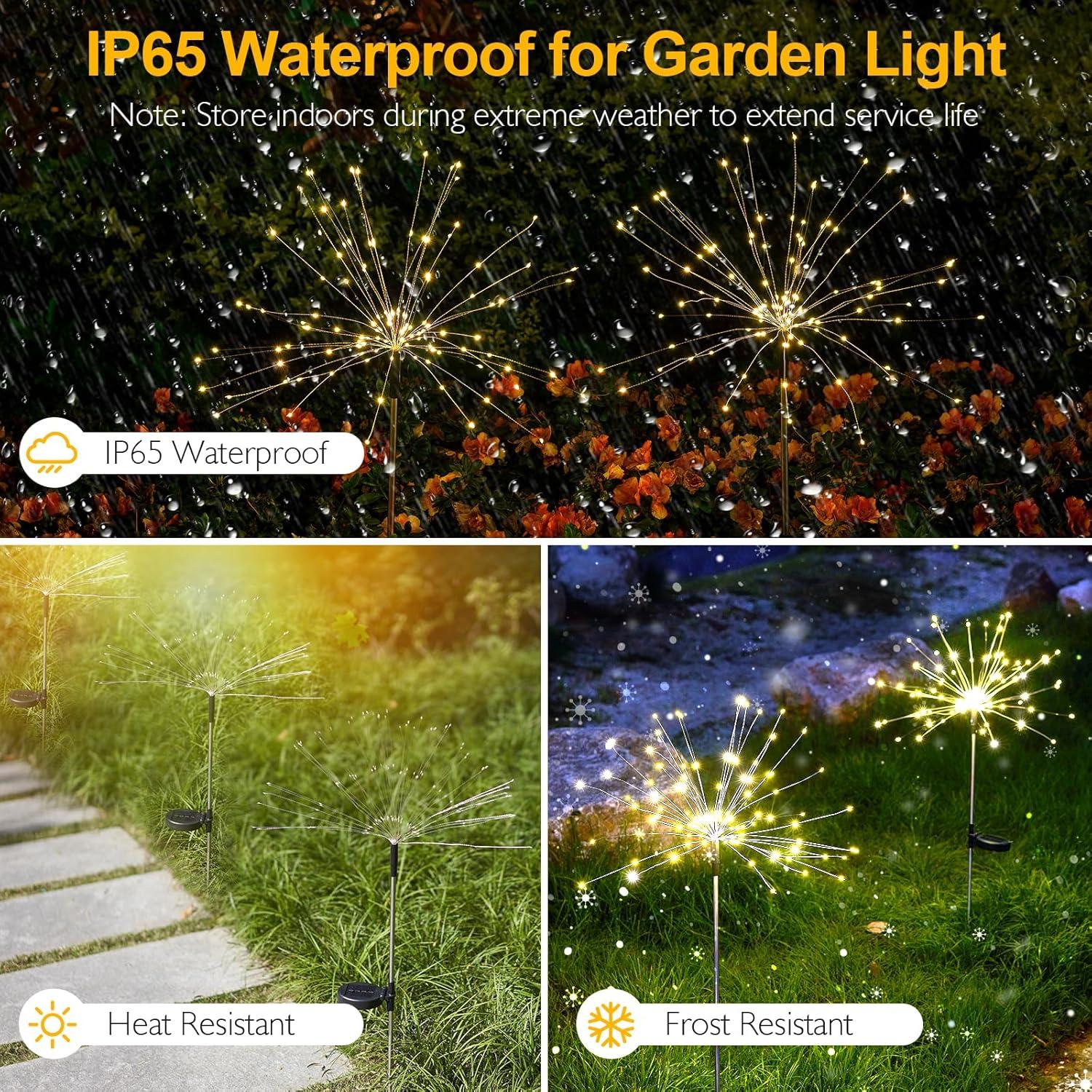 Luces Solares para Jardín SUNNEST 150 LED 2 Paquetes IP65