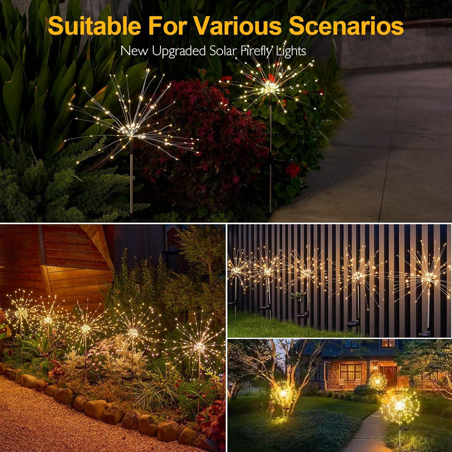 Luces Solares para Jardín SUNNEST 150 LED 2 Paquetes IP65