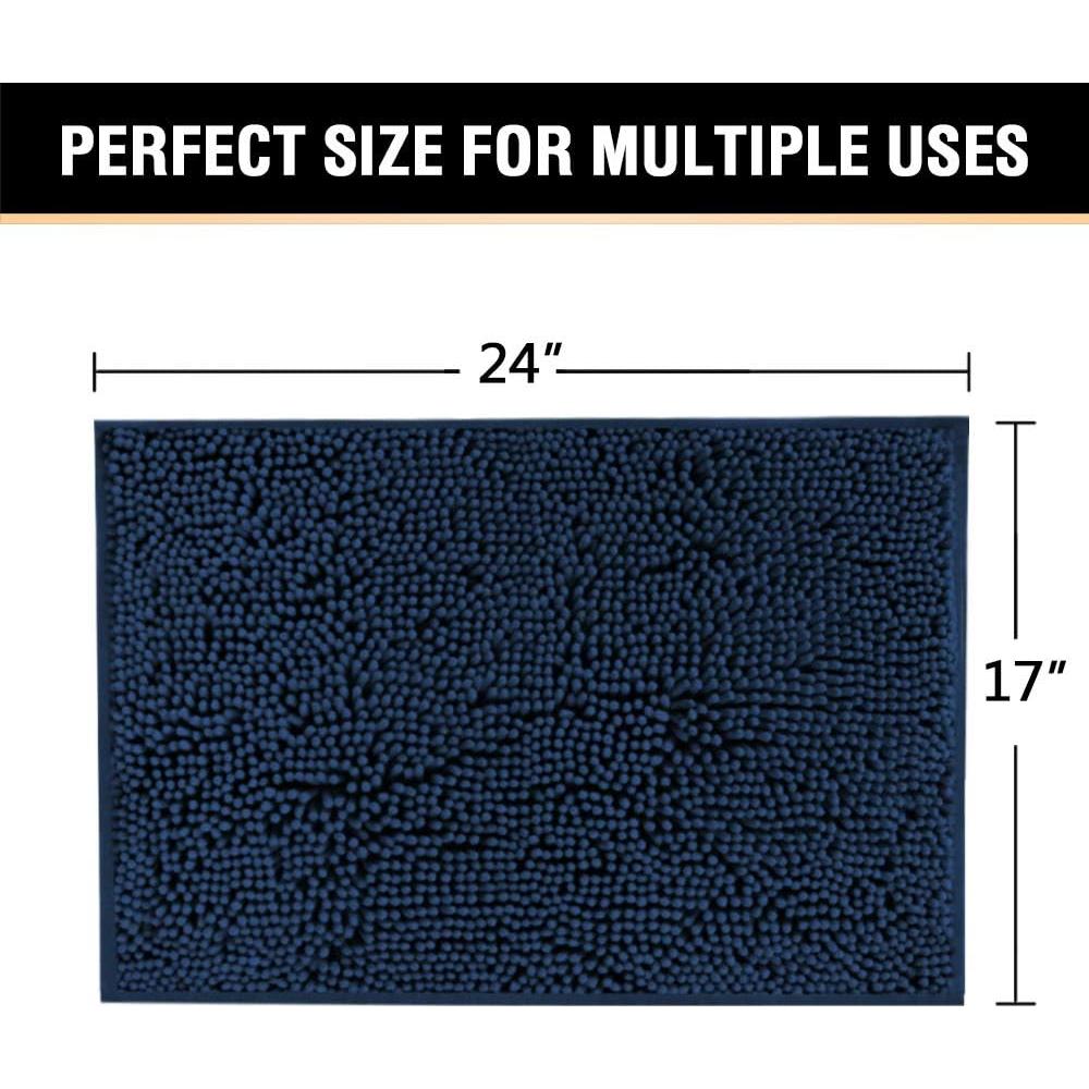 Alfombra de Baño H.VERSAILTEX Chenille Antideslizante 43x61cm Marino