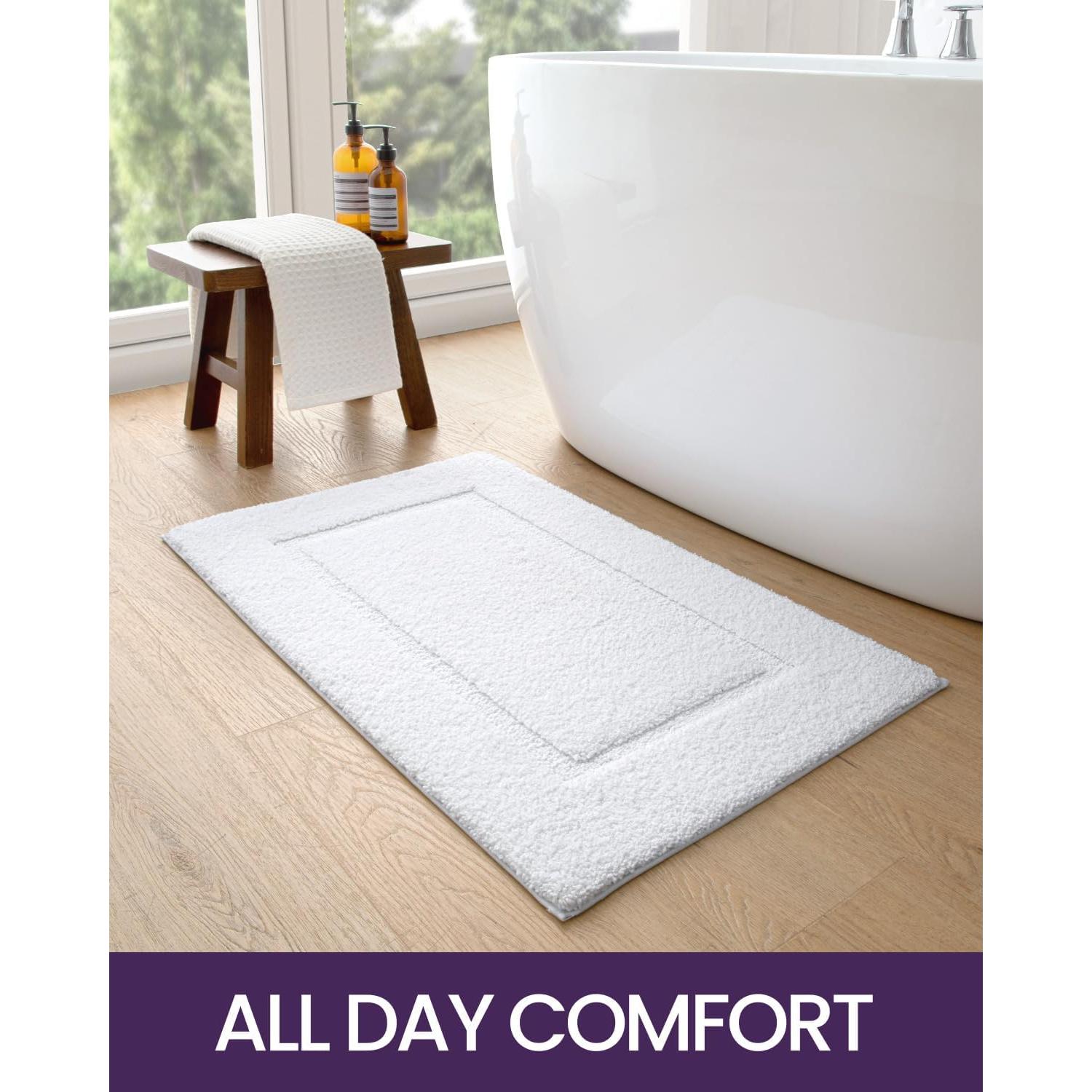 Alfombrilla de baño DEXI 61x91 cm blanca antideslizante