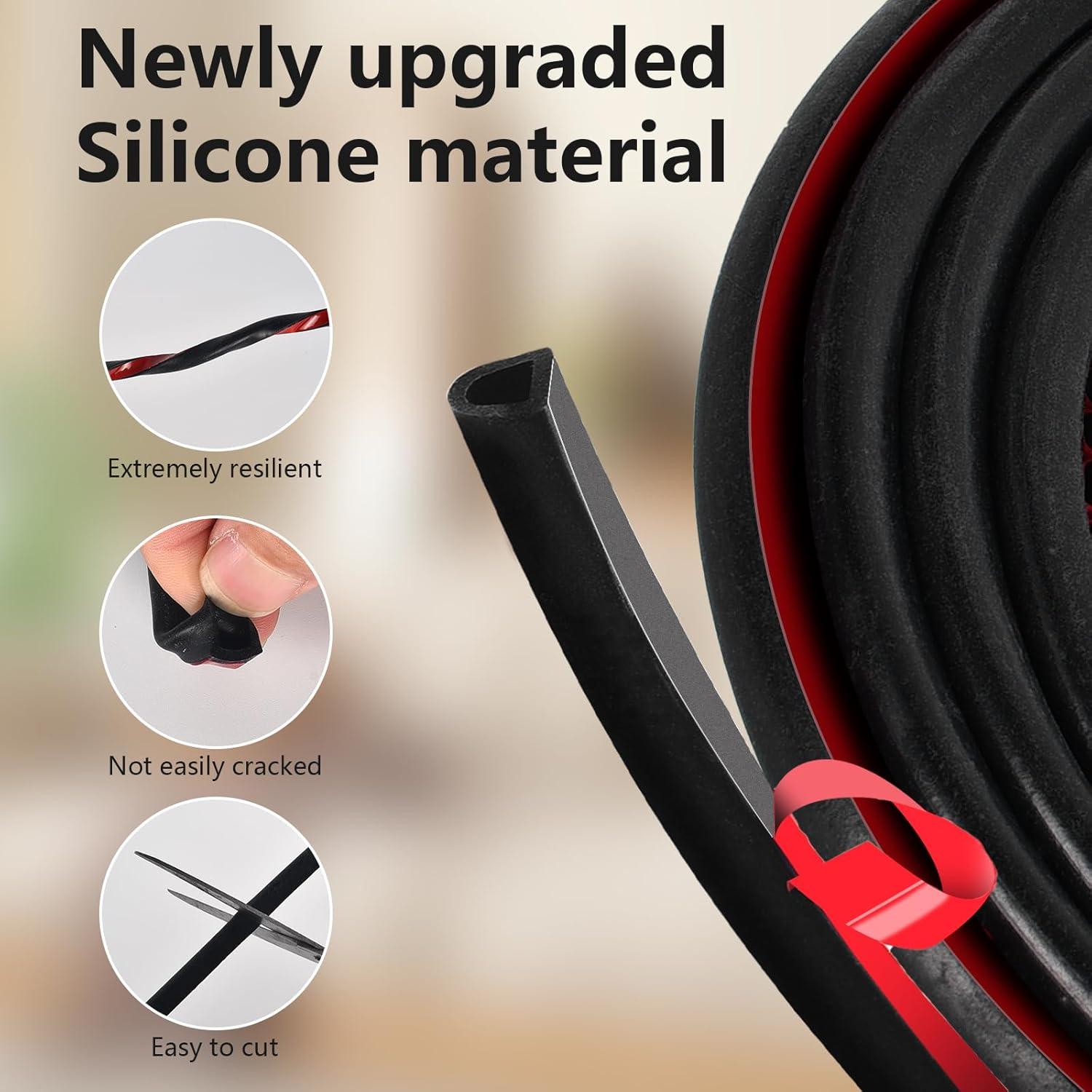 Sellador de Puerta Farady 6m Silicona Negra 9.5mm x 6.4mm