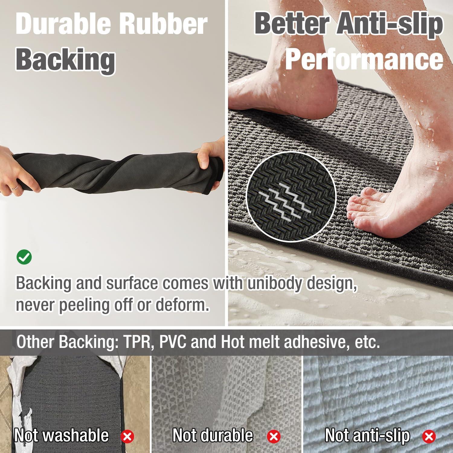 Alfombra de baño antideslizante TYUU gris oscuro 40x61cm