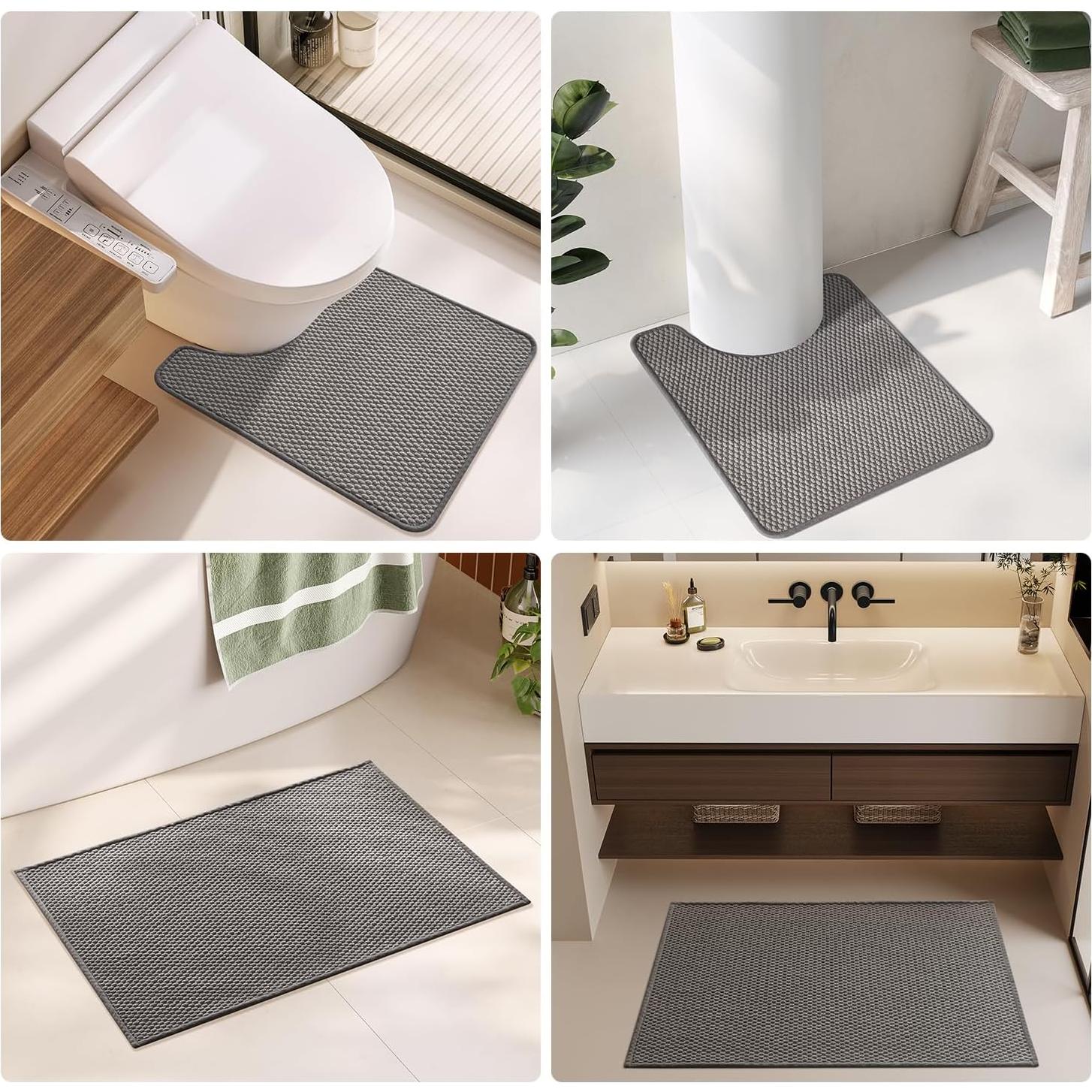 Alfombra de baño antideslizante TYUU gris oscuro 40x61cm