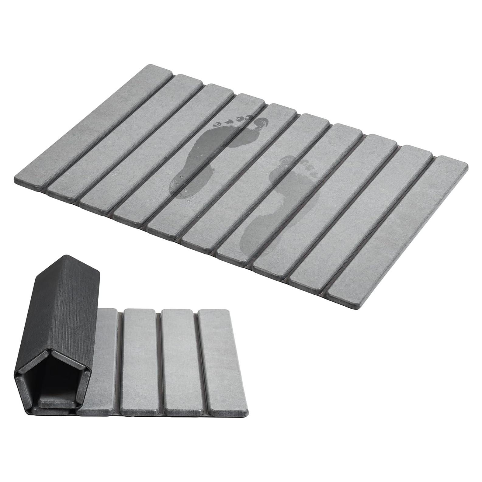 Alfombrilla de Baño Plegable AWW Diatomácea 60x39cm Gris