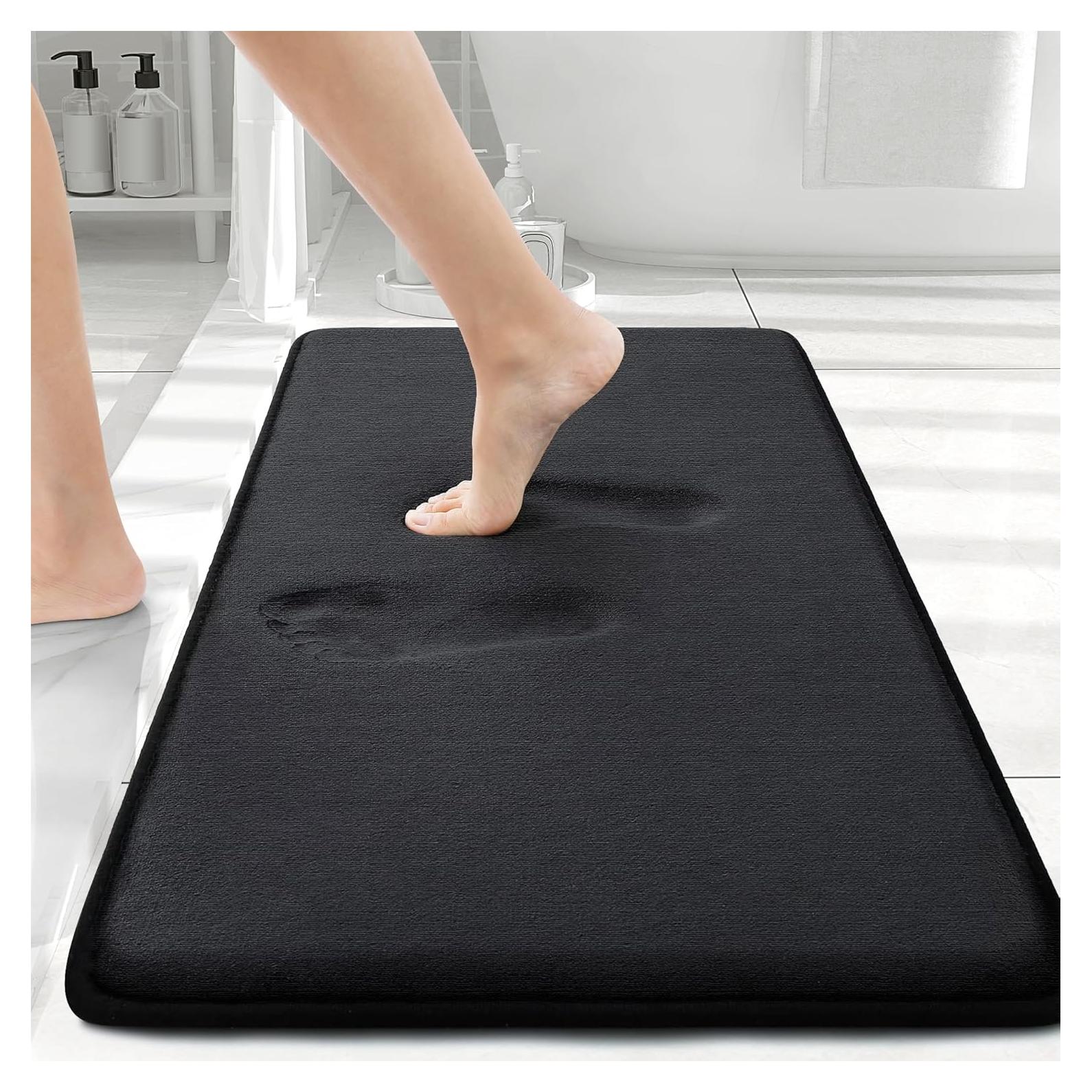 Alfombra de Baño Smiry 76x51 cm Antideslizante Negra