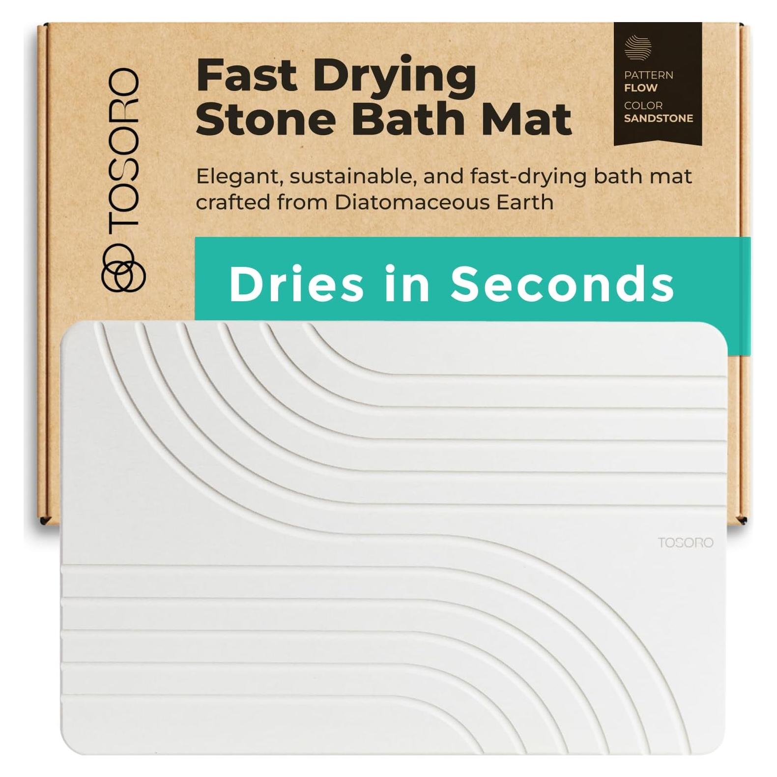 Alfombra de Baño Antideslizante TOSORO de Diatomeas 59.9x38.7cm