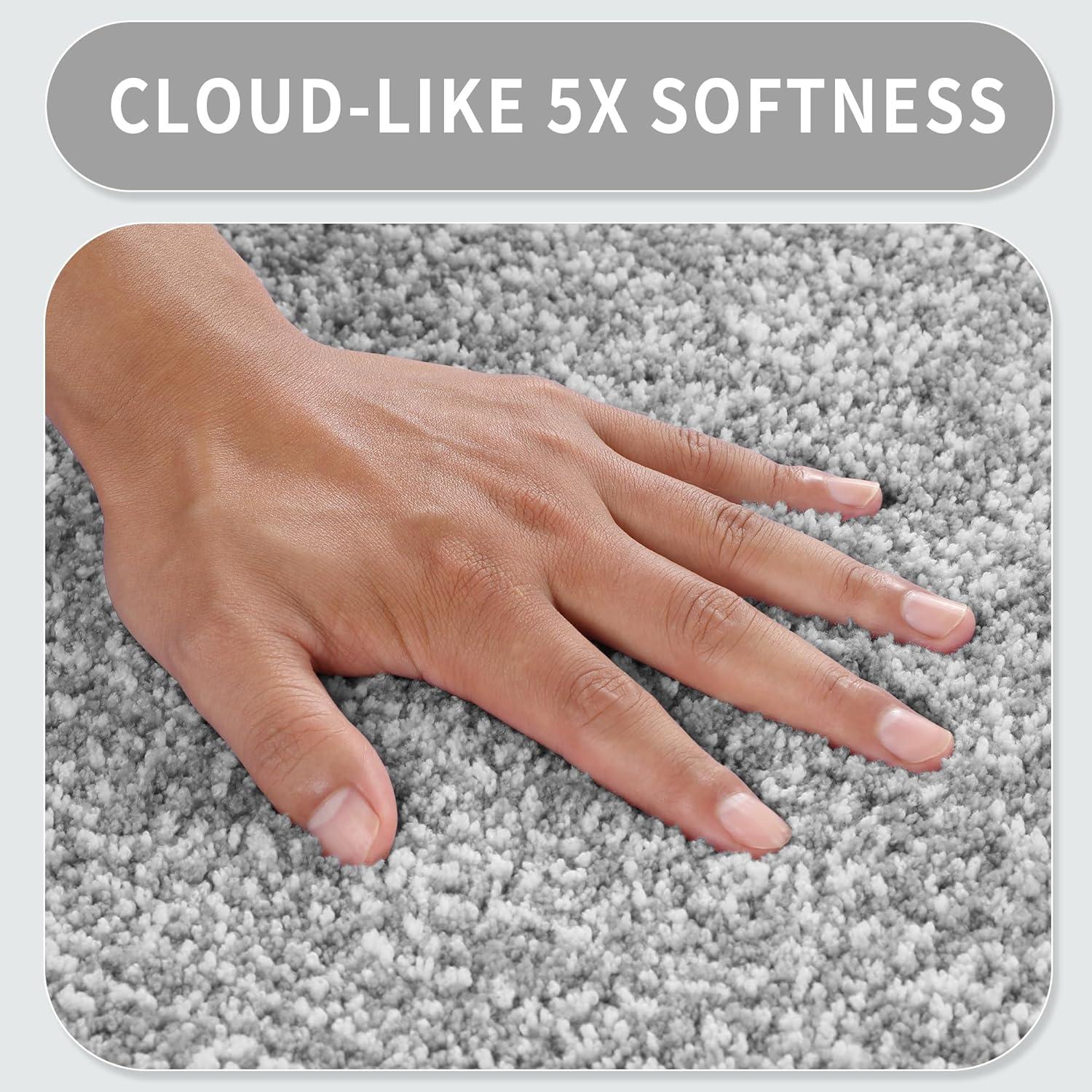 Alfombrilla de Baño Antideslizante Yimobra 61x43 cm Gris y Blanco