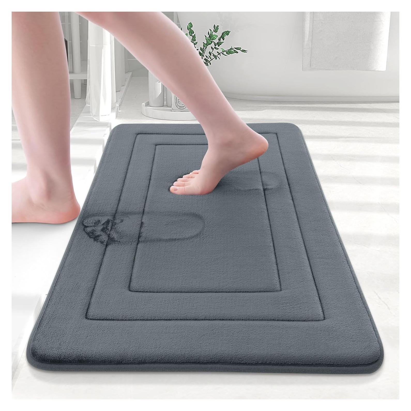 Alfombra de Baño Arotive 76x51 cm Espuma de Memoria Gris