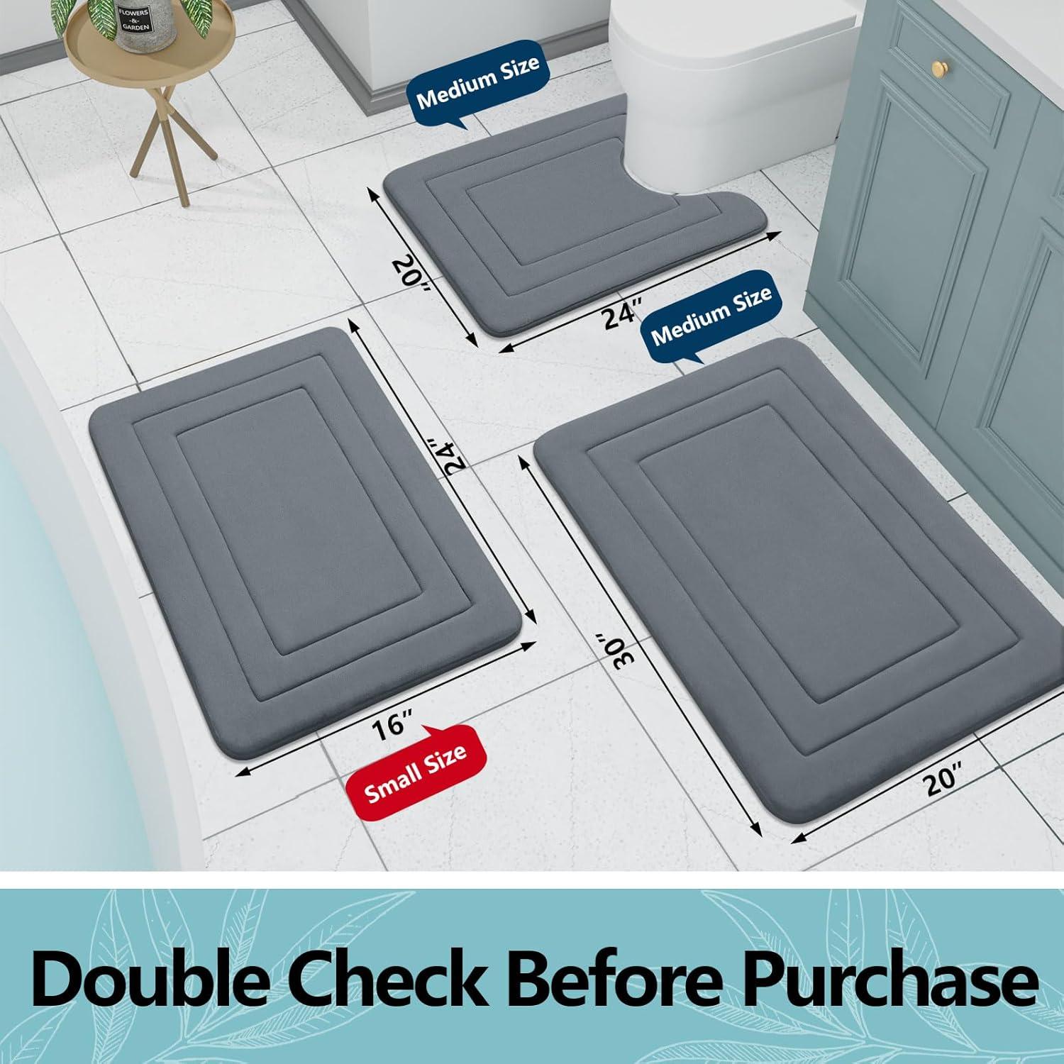 Alfombra de Baño Arotive 76x51 cm Espuma de Memoria Gris