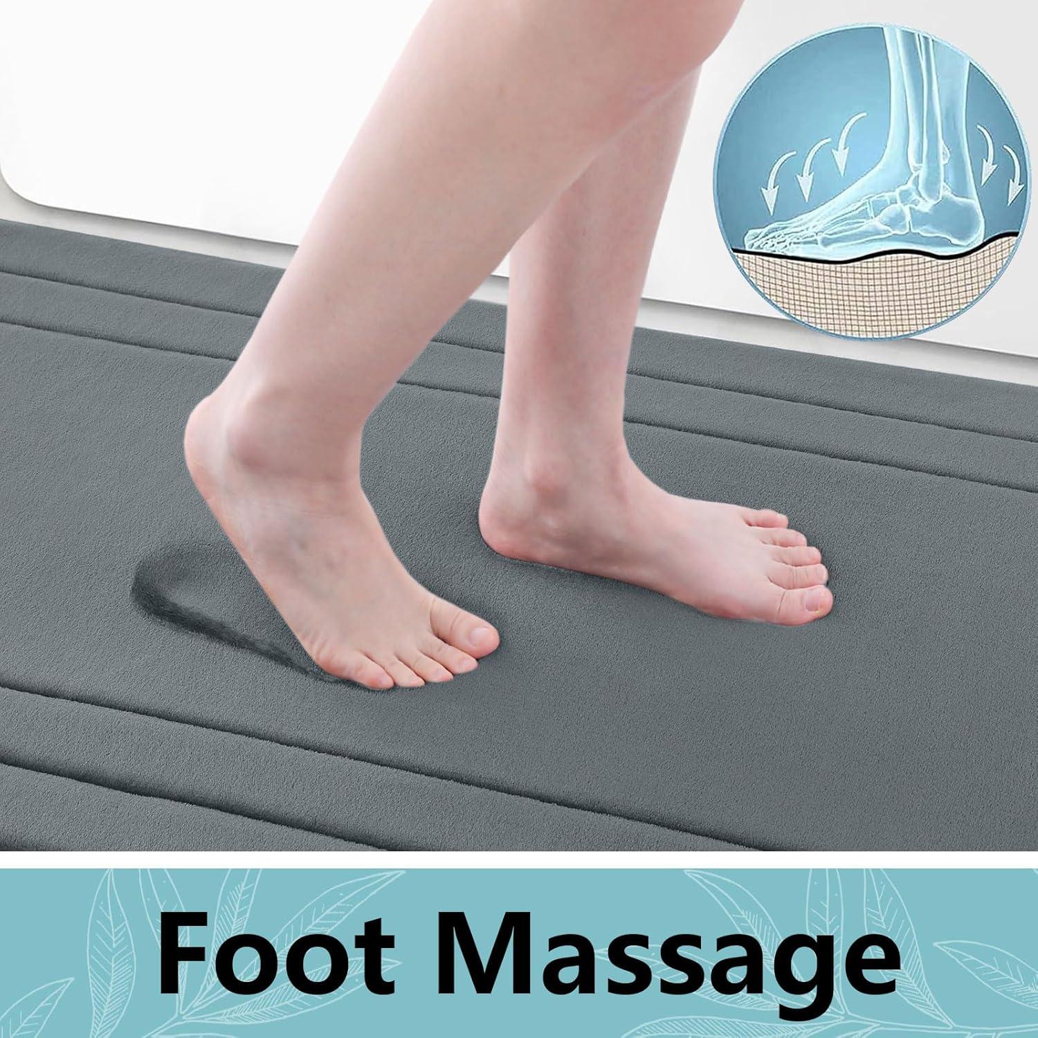 Alfombra de Baño Arotive 76x51 cm Espuma de Memoria Gris