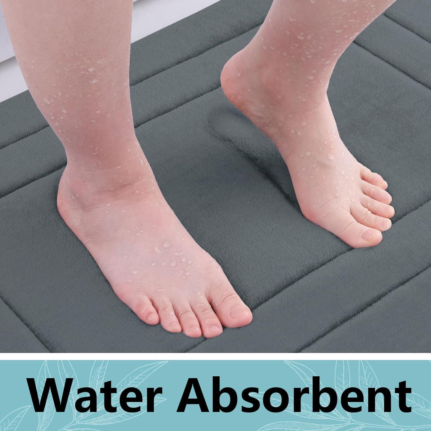 Alfombra de Baño Arotive 76x51 cm Espuma de Memoria Gris