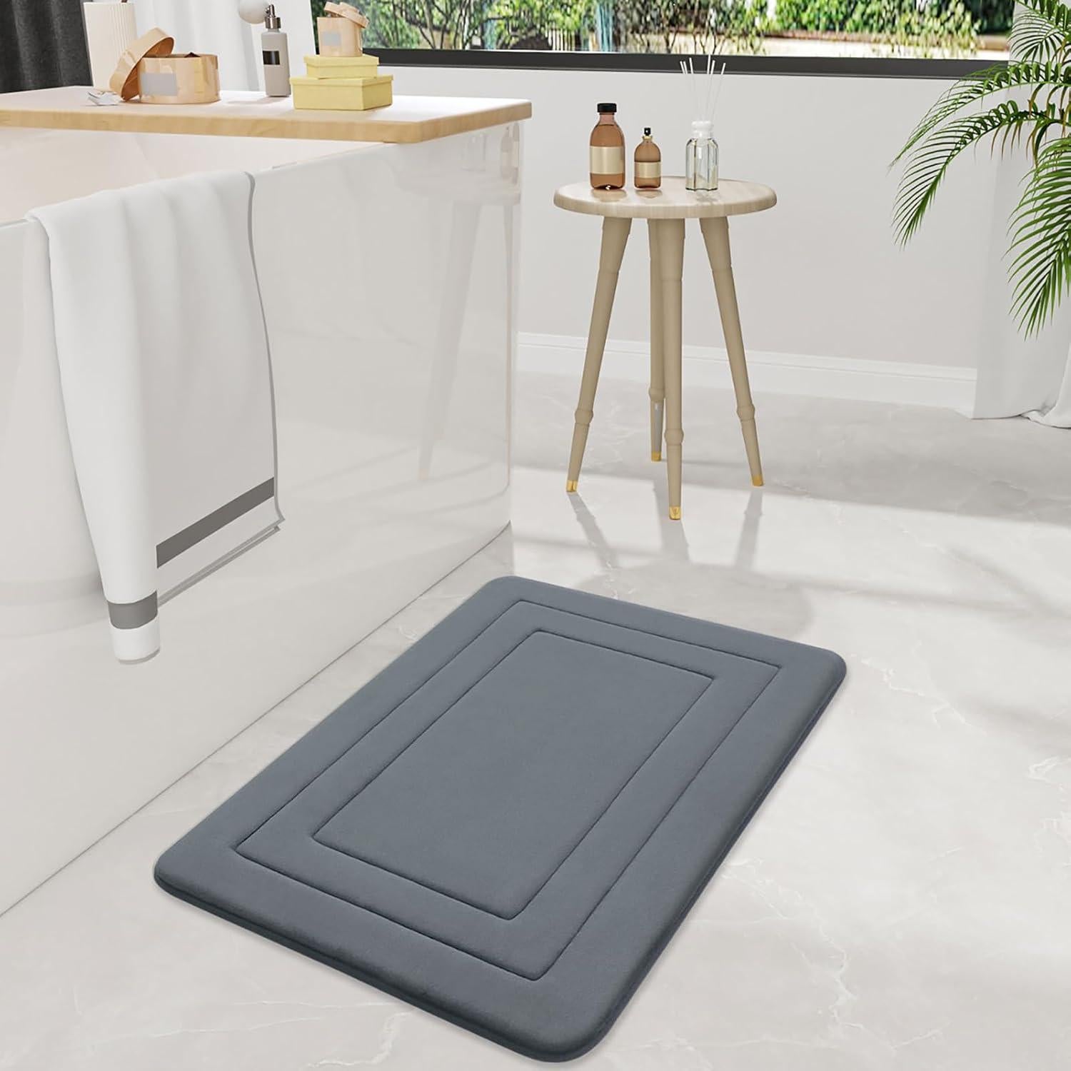 Alfombra de Baño Arotive 76x51 cm Espuma de Memoria Gris