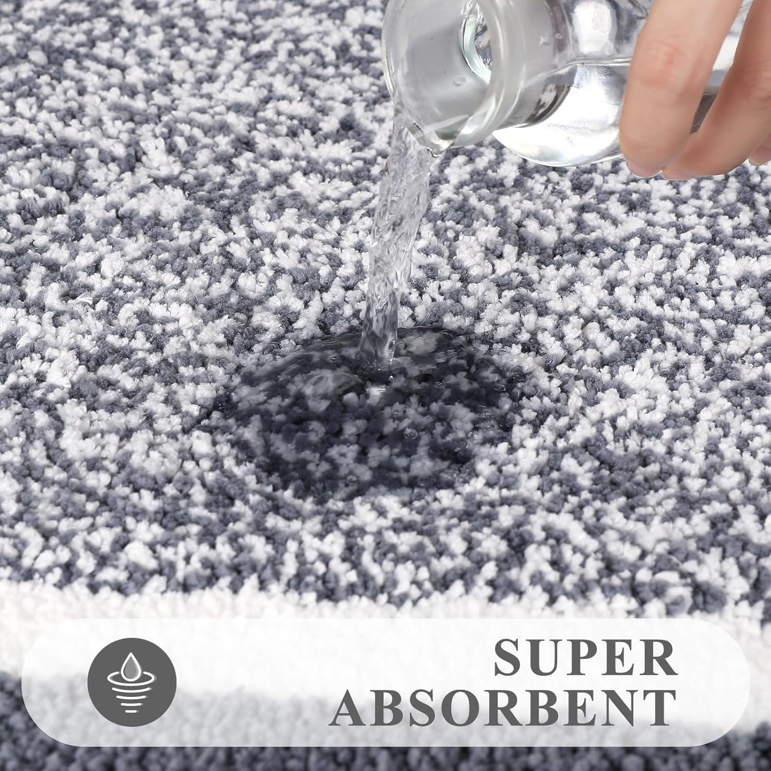 Conjunto de Alfombrillas de Baño Pauwer 3 Piezas Microfibra Gris