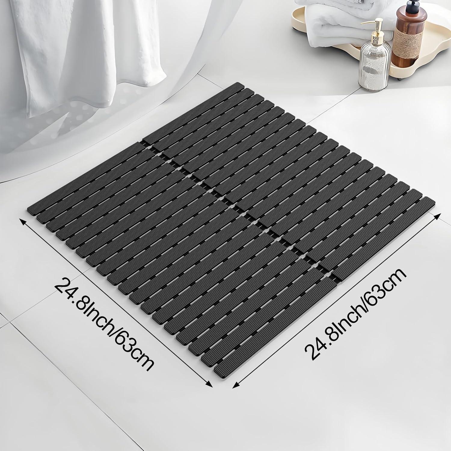 Alfombra de Ducha Antideslizante BYTANA 63x63cm Negra