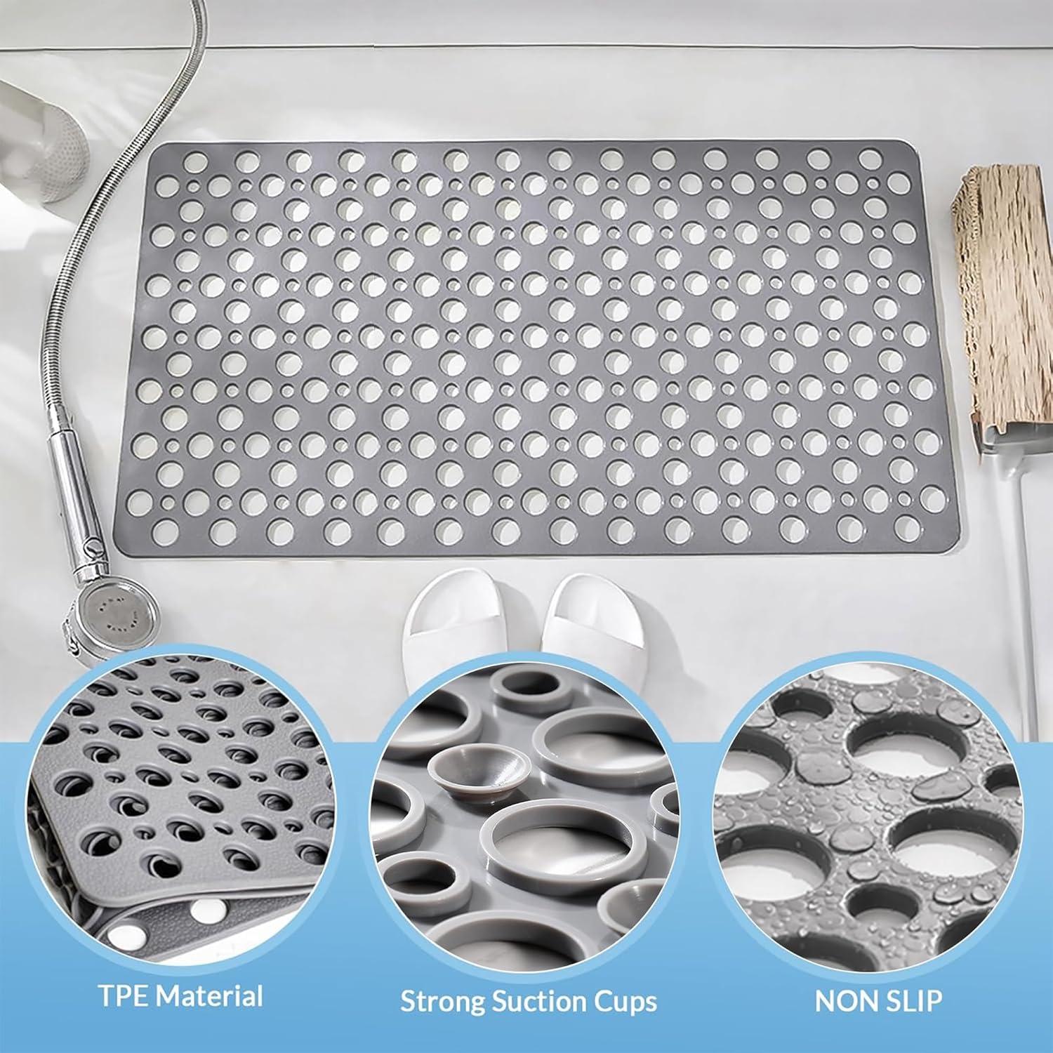 Alfombrilla Antideslizante JRLCTECH para Bañera 75x43 cm Gris