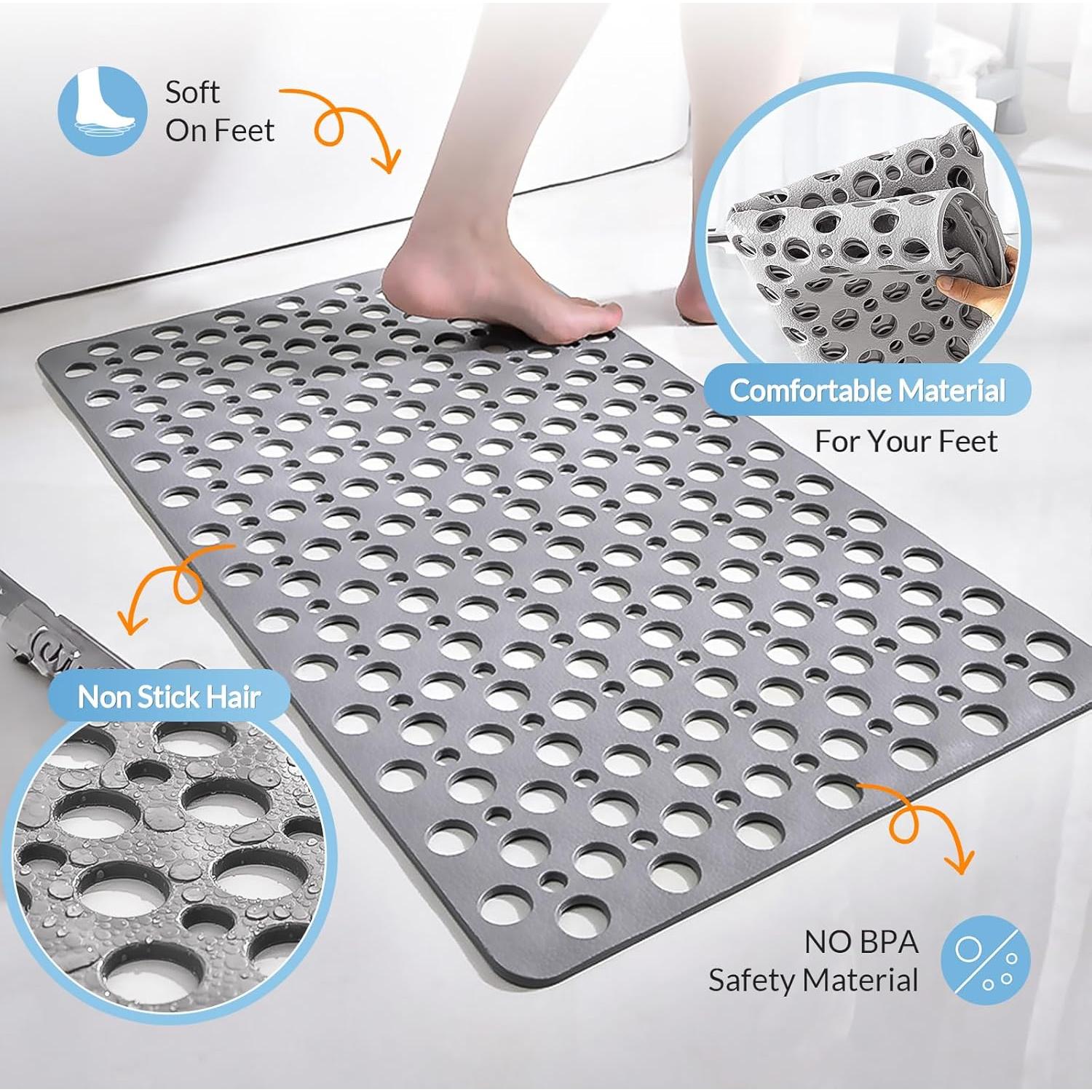 Alfombrilla Antideslizante JRLCTECH para Bañera 75x43 cm Gris