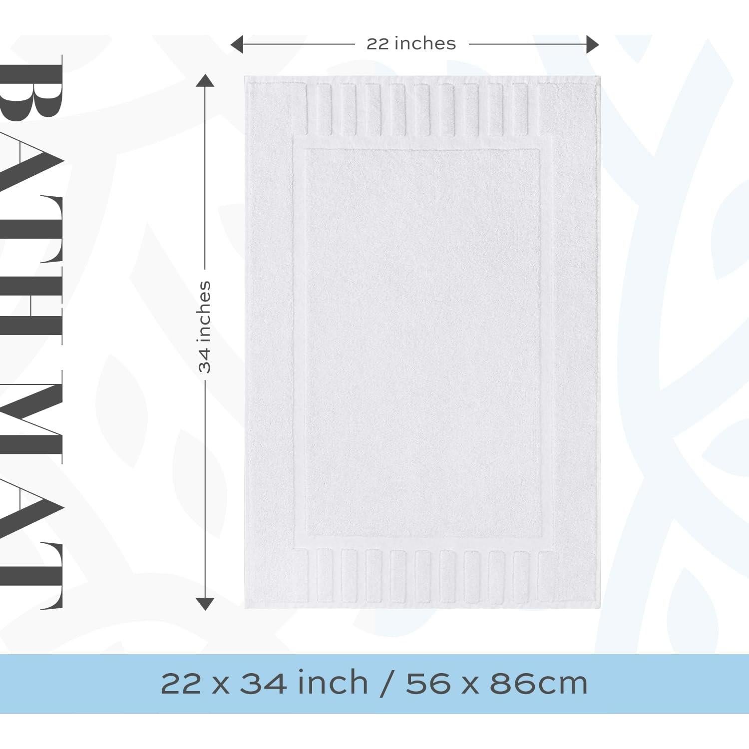 Juego de Alfombrillas de Baño de Lujo Blanco Clásico 56x86cm - 2 Piezas