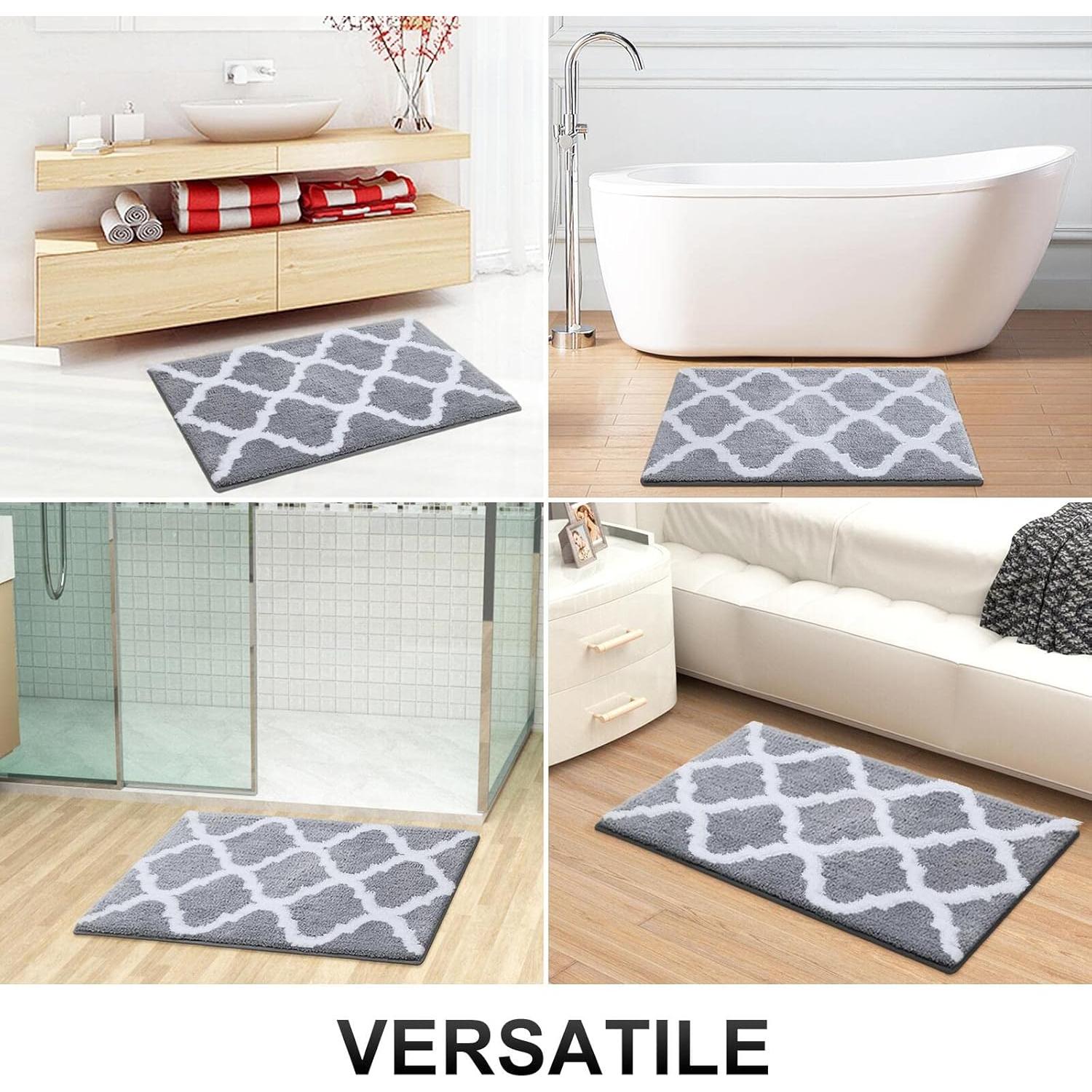 Alfombrilla de Baño OLANLY Microfibra Gris 61x41 cm Antideslizante