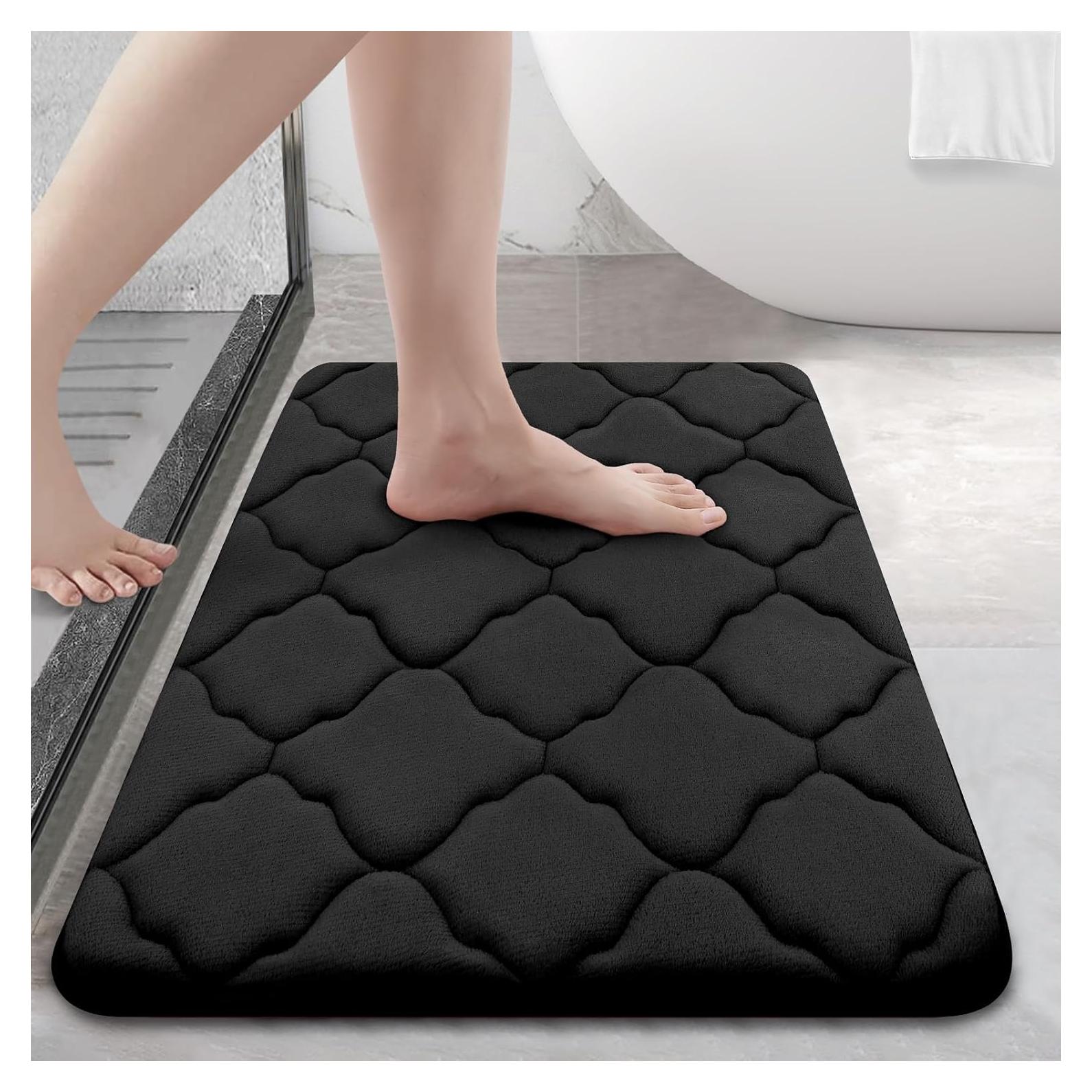 Alfombra de Baño OLANLY Espuma de Memoria 61x41 cm Negra