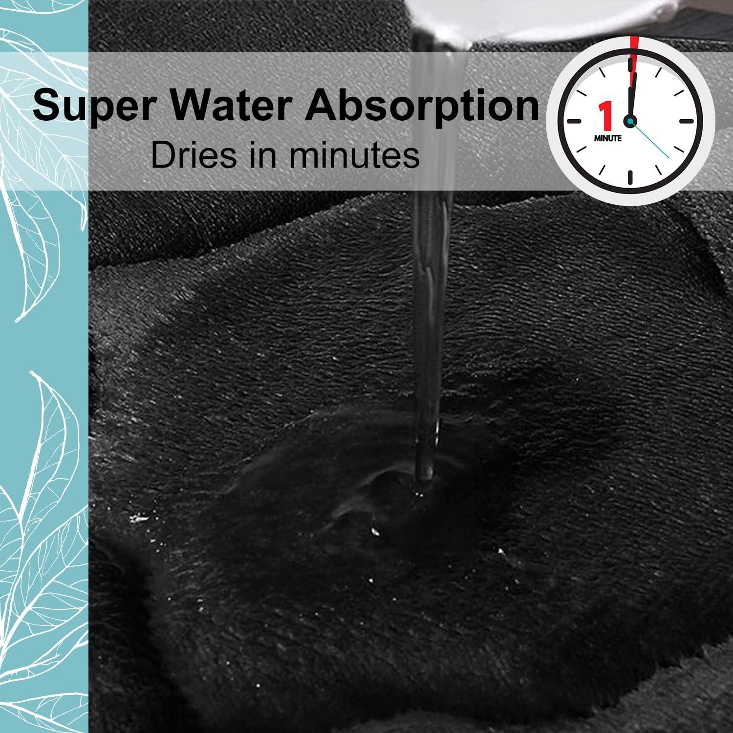 Alfombra de Baño OLANLY Espuma de Memoria 61x41 cm Negra