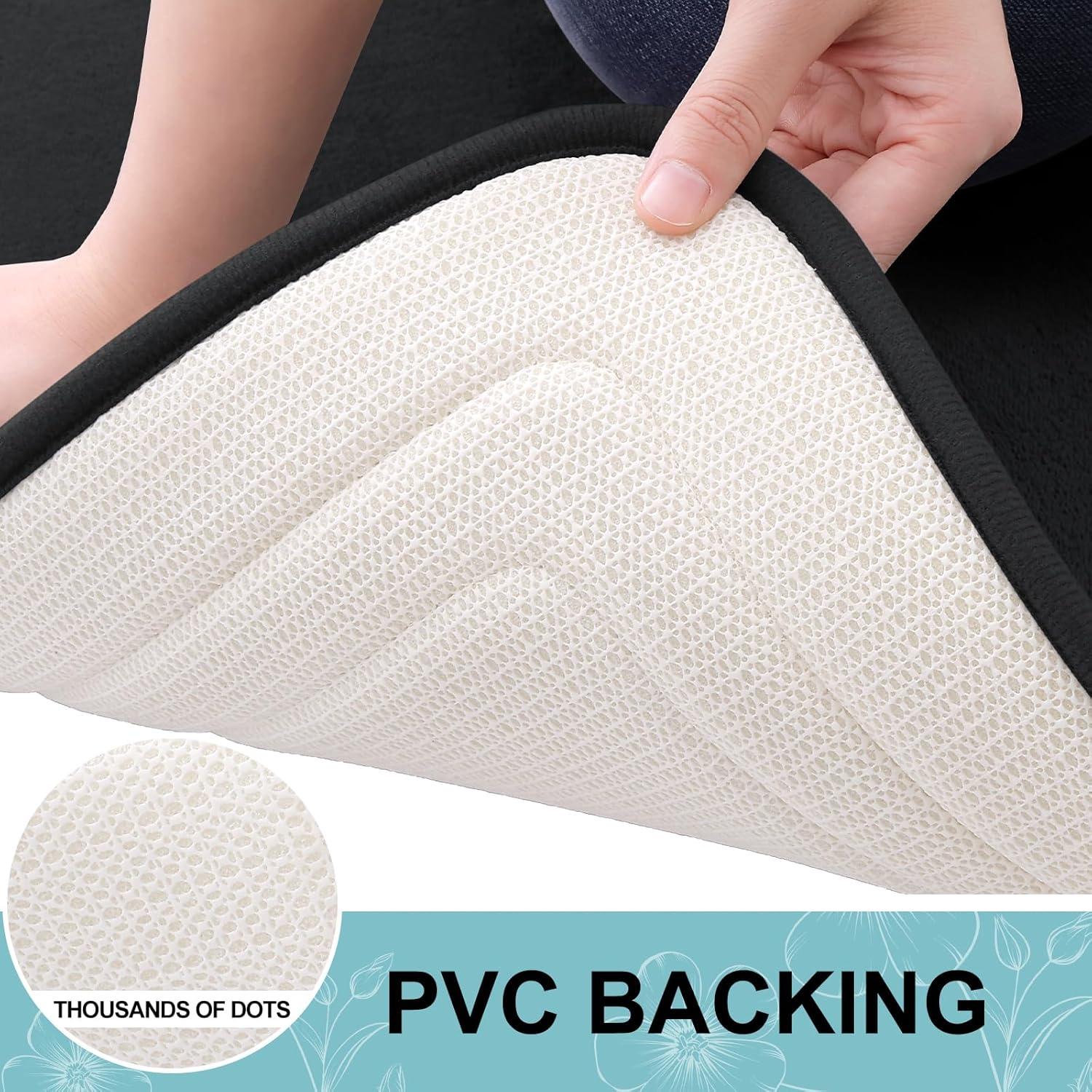 Alfombra de Baño Grandaily 76x51 cm Espuma de Memoria Negra