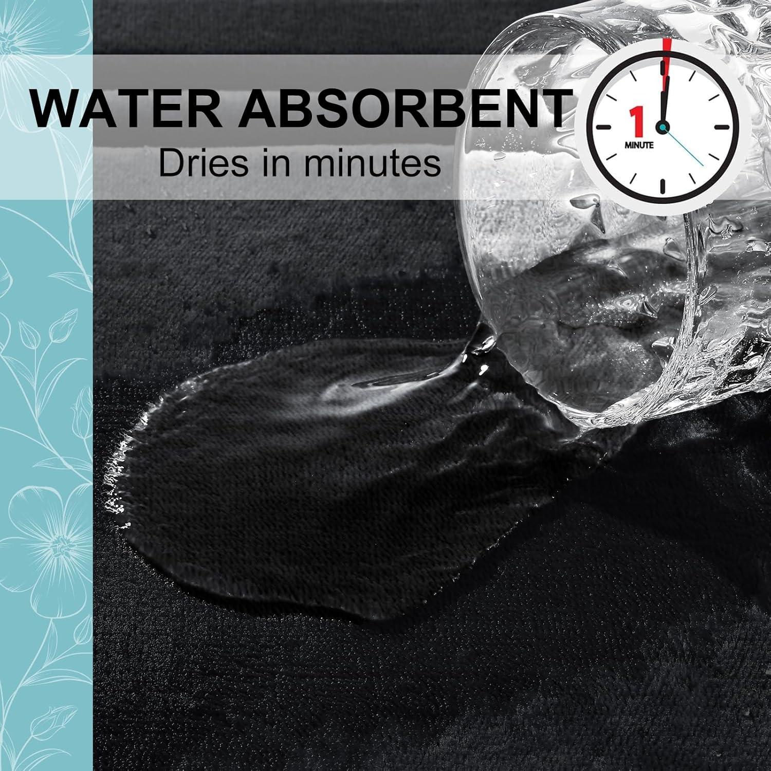 Alfombra de Baño Grandaily 76x51 cm Espuma de Memoria Negra