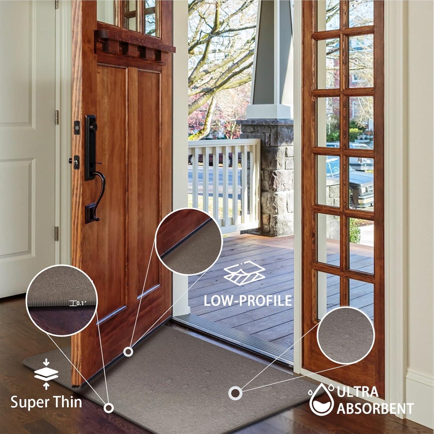 Alfombra de Baño Yancorp 40x66cm Antideslizante Marrón