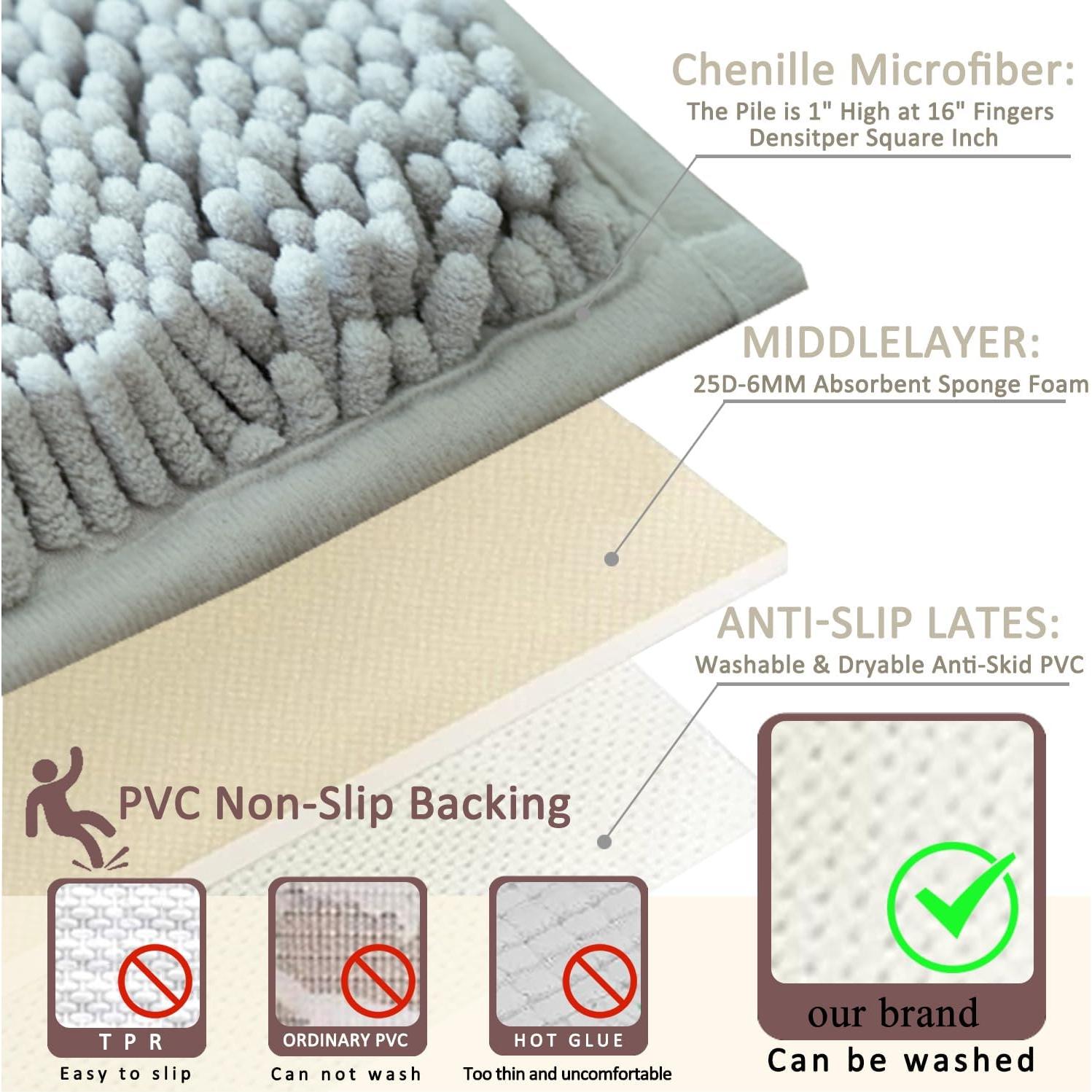 Conjunto de Alfombrillas de Baño Flotstiga 2 Piezas Antideslizantes