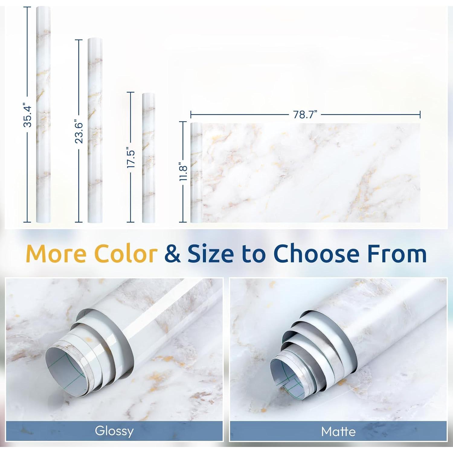 Papel Contacto de Mármol Brillante rabbitgoo 44.5x200 cm Autoadhesivo