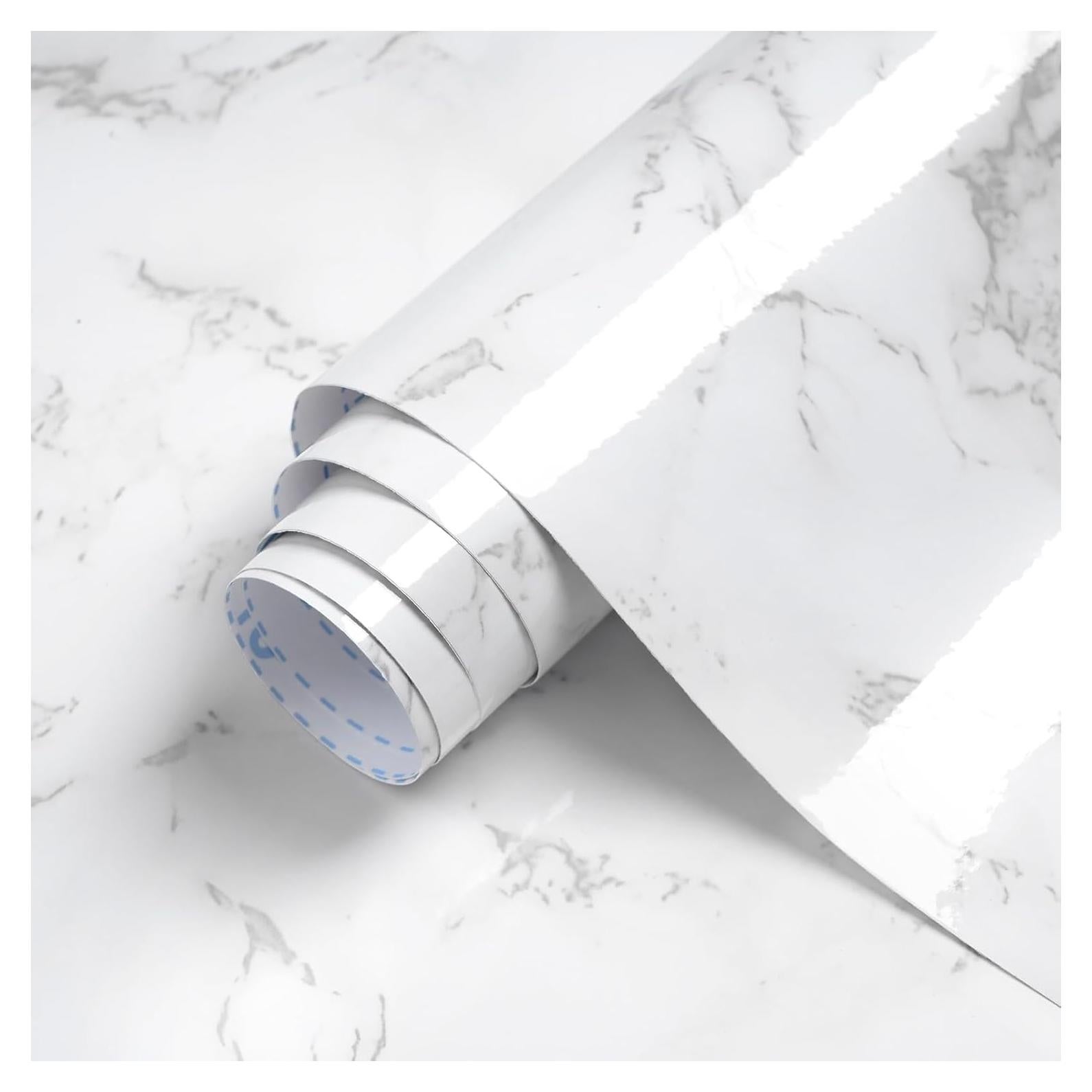 Papel Tapiz Autoadhesivo Dimoon Mármol Blanco 40x200 cm