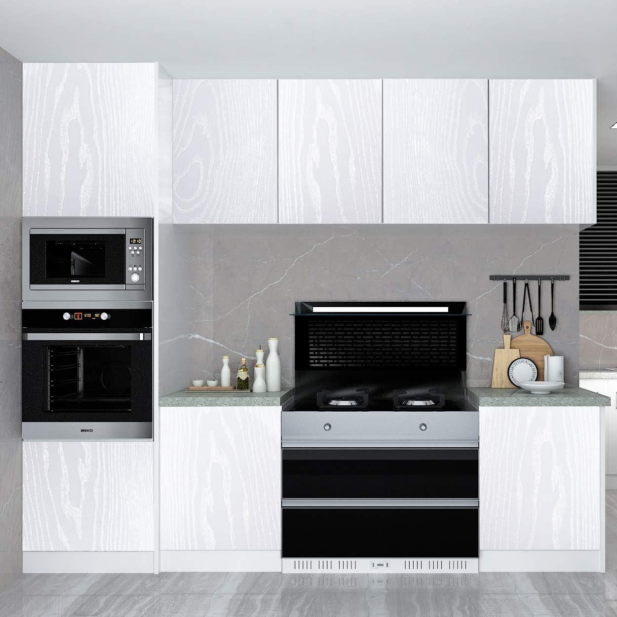 Papel Tapiz Autoadhesivo Livelynine Madera Blanca 40cm x 2m