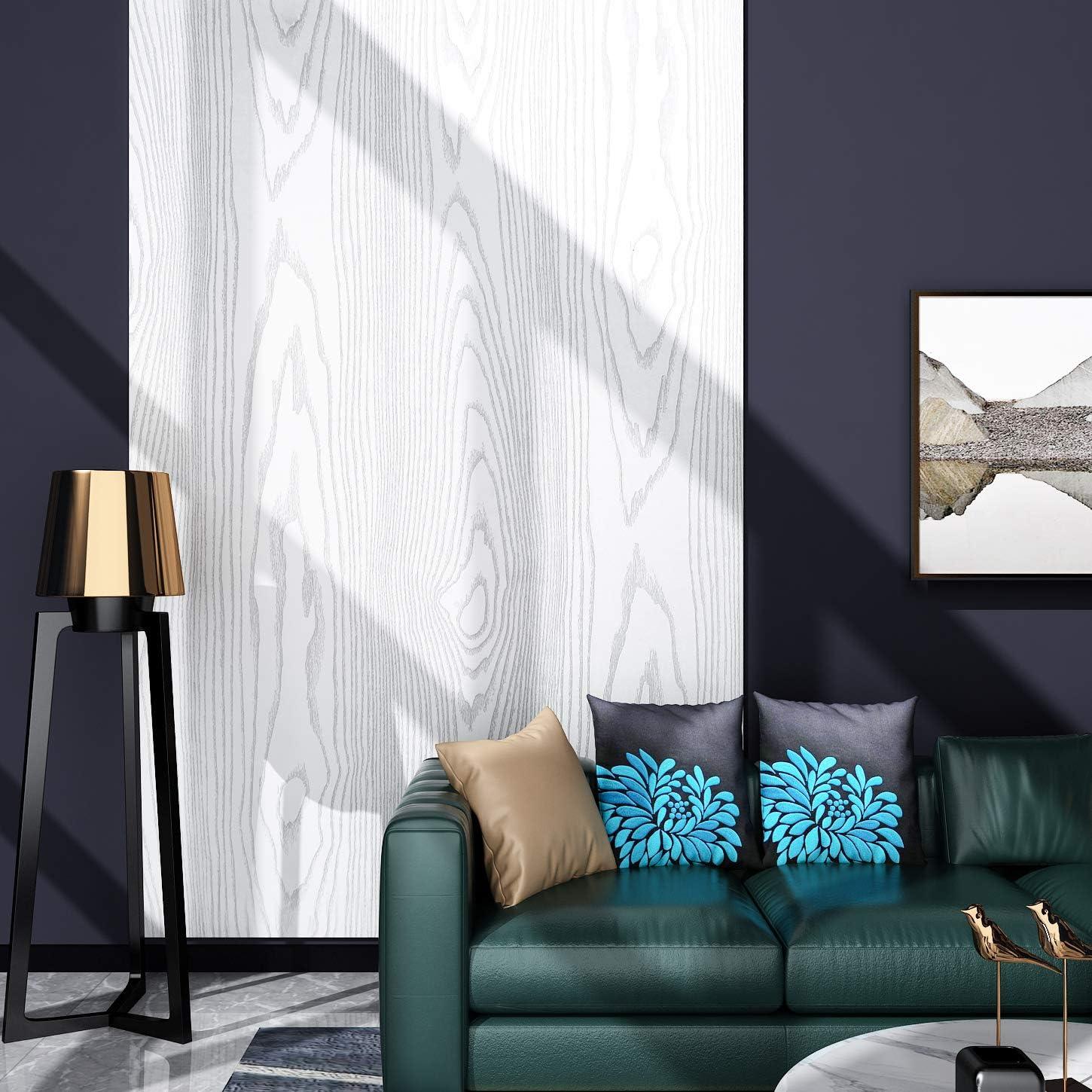 Papel Tapiz Autoadhesivo Livelynine Madera Blanca 40cm x 2m