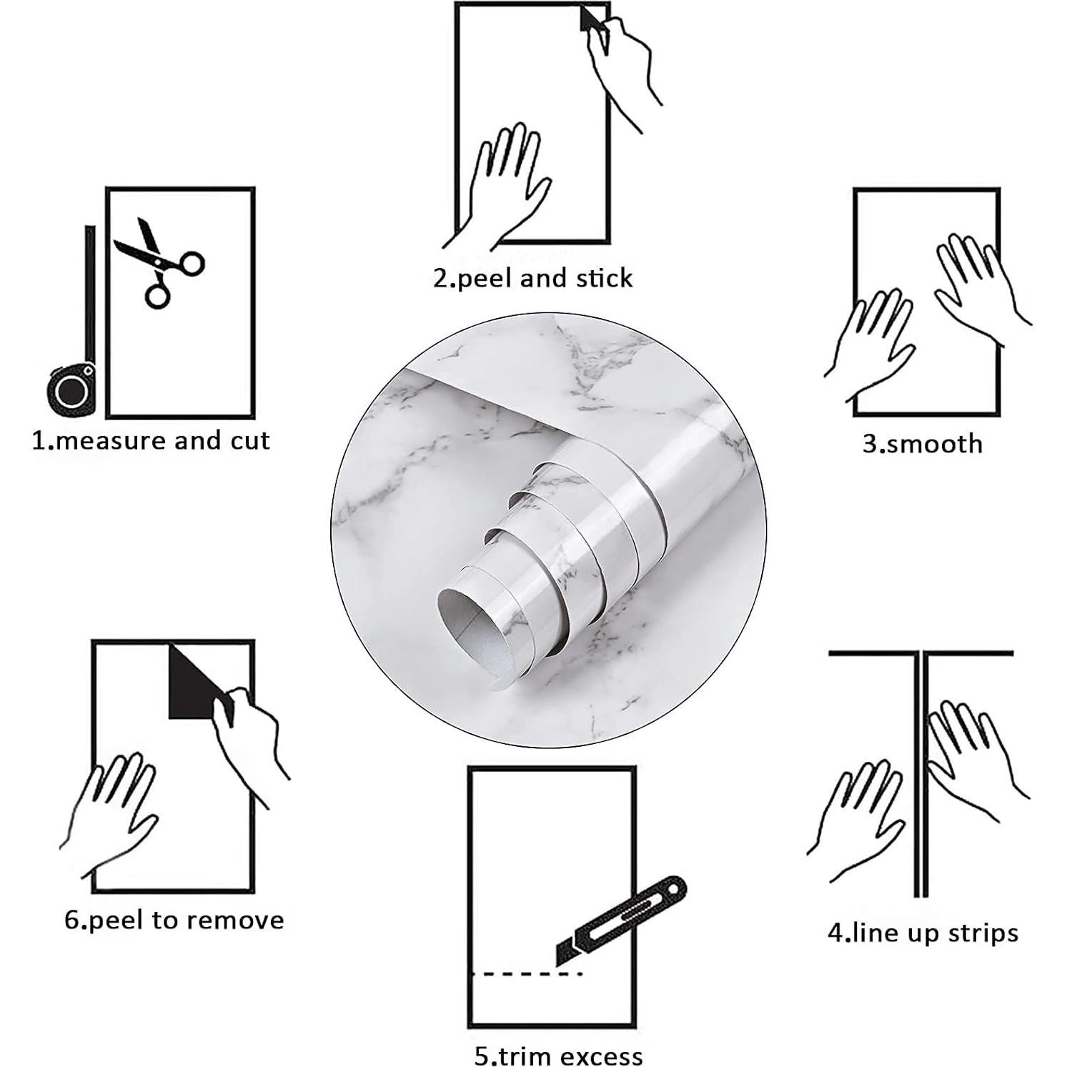 Papel Contacto de Mármol Caltero 39.9 cm x 299.7 cm Autoadhesivo