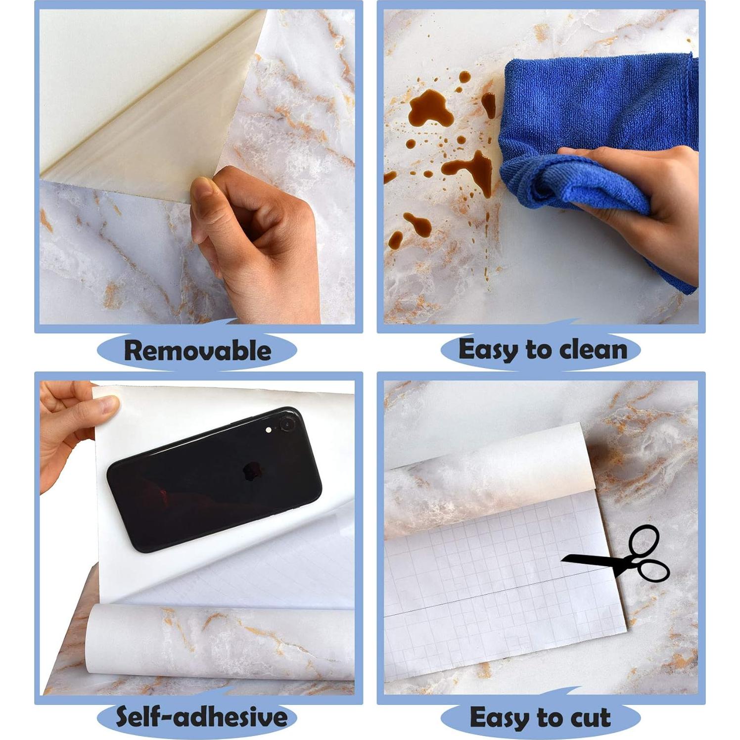 Papel Contacto de Mármol Cohoo Home 39.9x200.7cm Impermeable