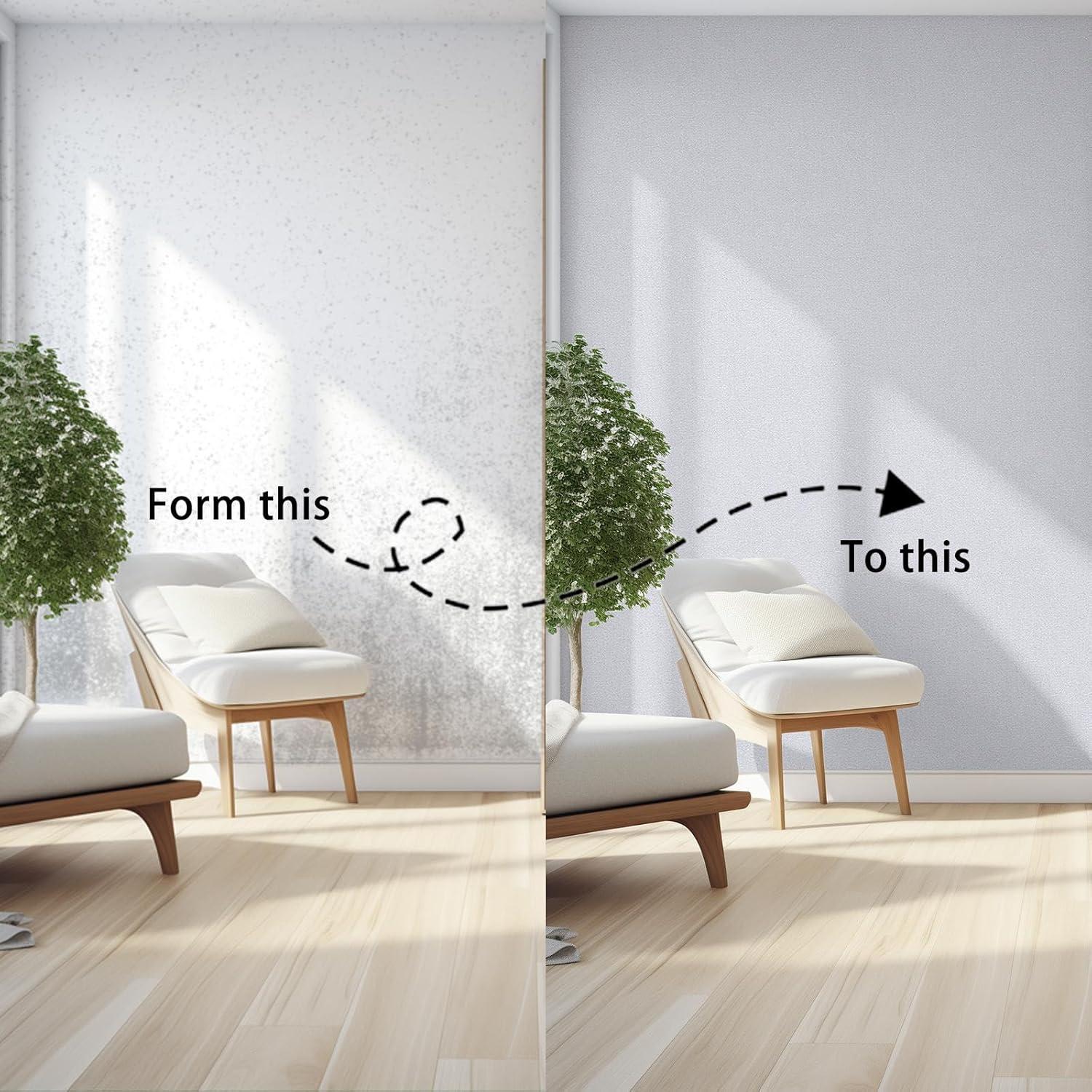 Papel Tapiz Autoadhesivo Blanco Abyssaly 45x300 cm con Herramientas