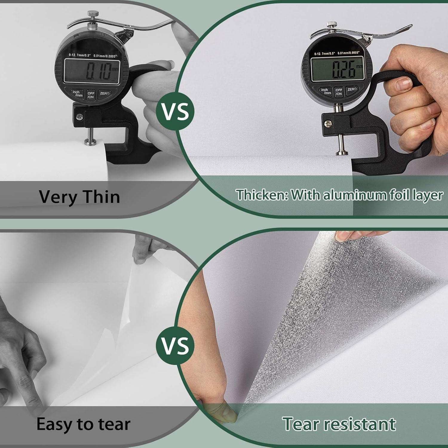 Papel Tapiz Autoadhesivo Blanco Abyssaly 45x300 cm con Herramientas