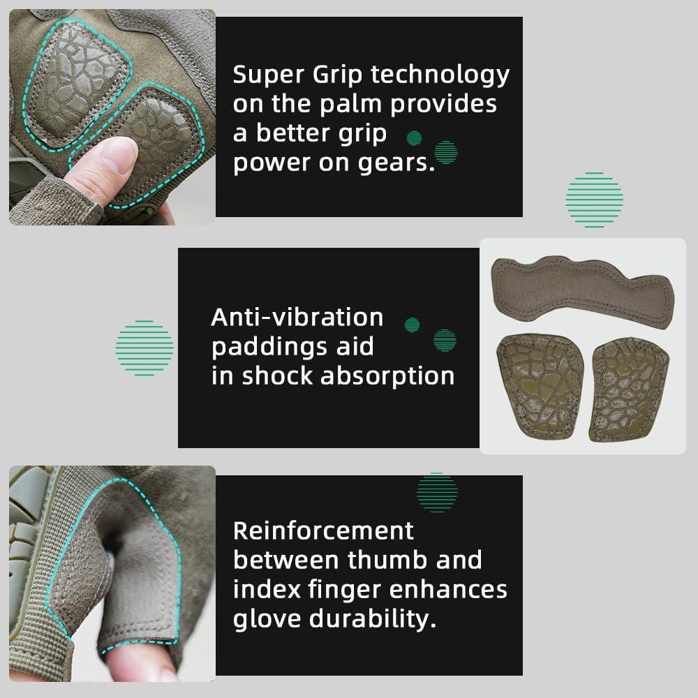 Guantes Tácticos Seibertron T.F.F.I.G 2.0 Caucho Verde