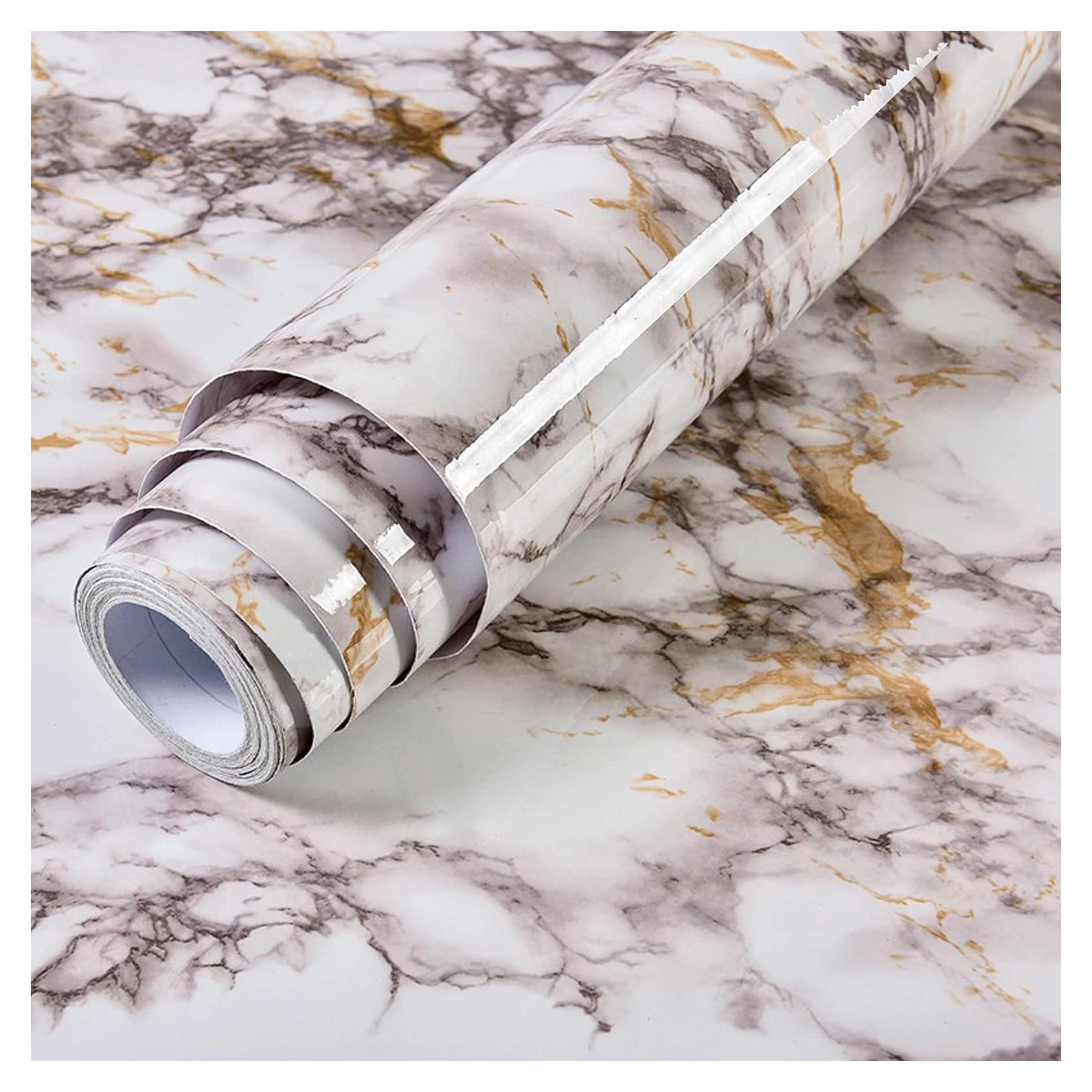 Papel Tapiz Autoadhesivo VIOPVERY Mármol Blanco 39.9x199.4cm