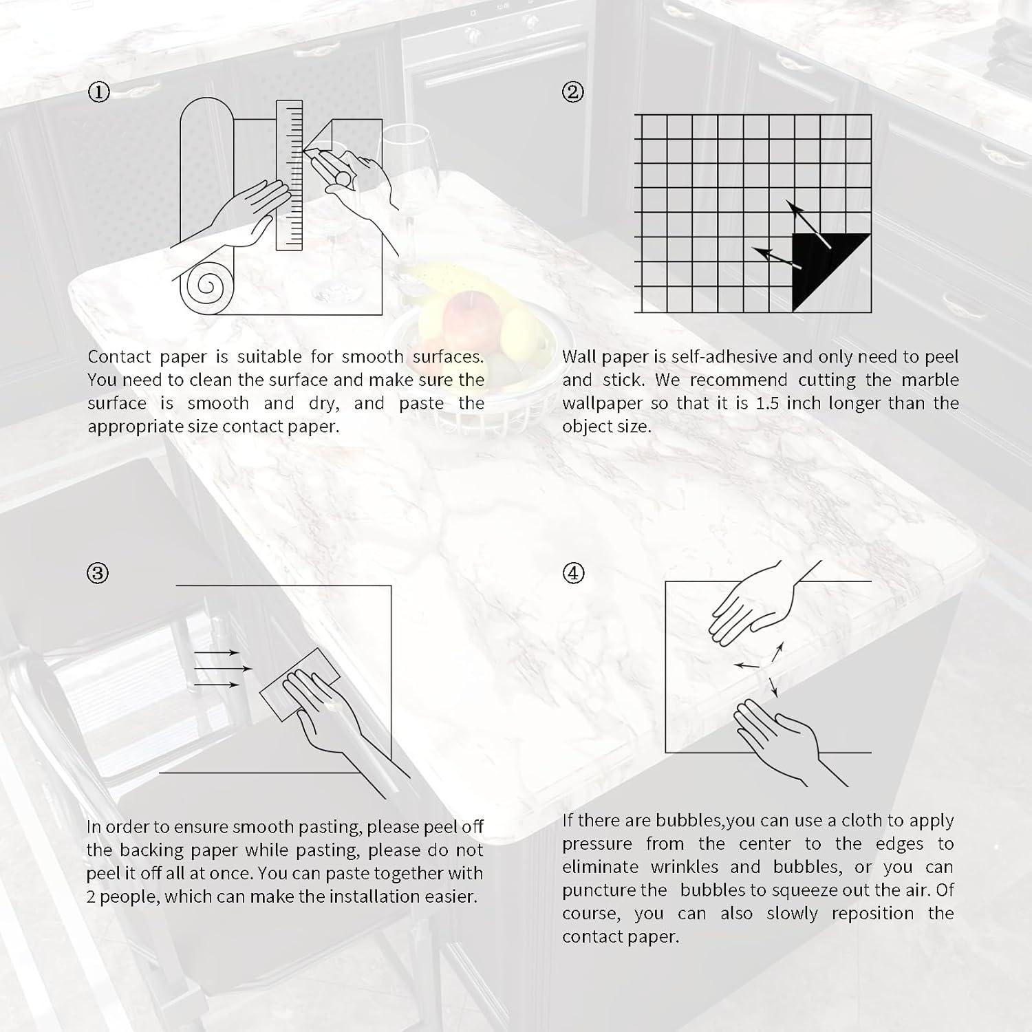 Papel Tapiz Autoadhesivo VIOPVERY Mármol Blanco 39.9x199.4cm