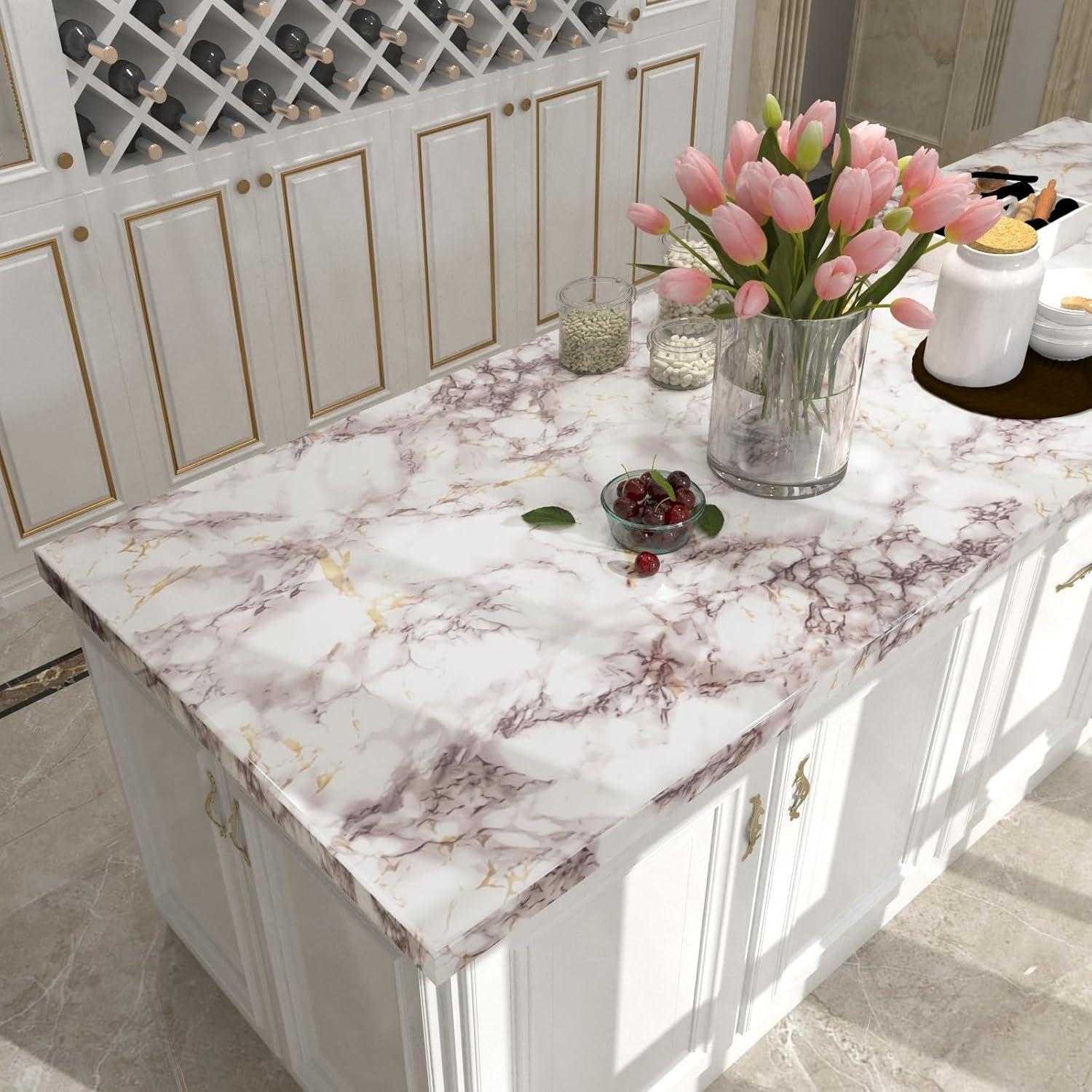 Papel Tapiz Autoadhesivo VIOPVERY Mármol Blanco 39.9x199.4cm