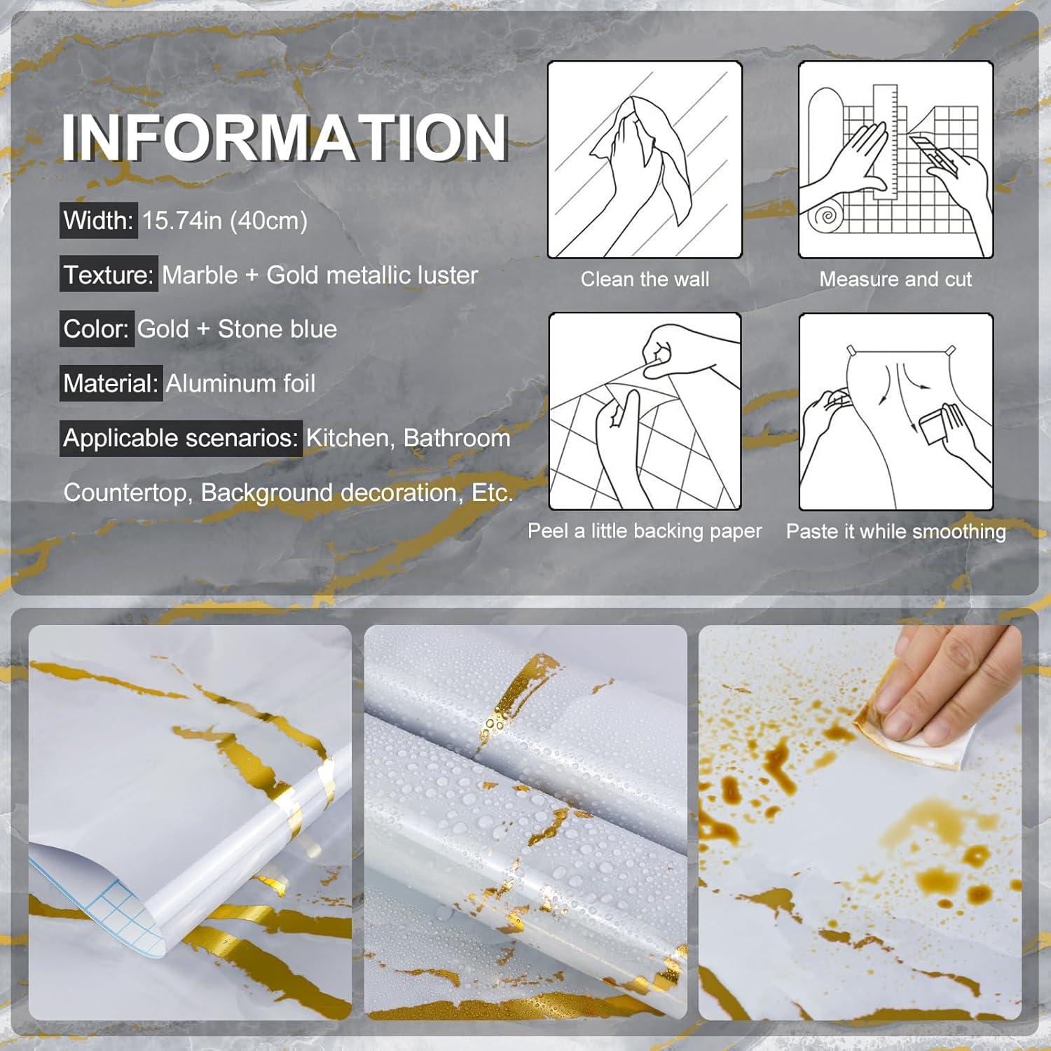 Papel Contacto de Mármol Dorado SOON AFTER 40x200 cm Autoadhesivo