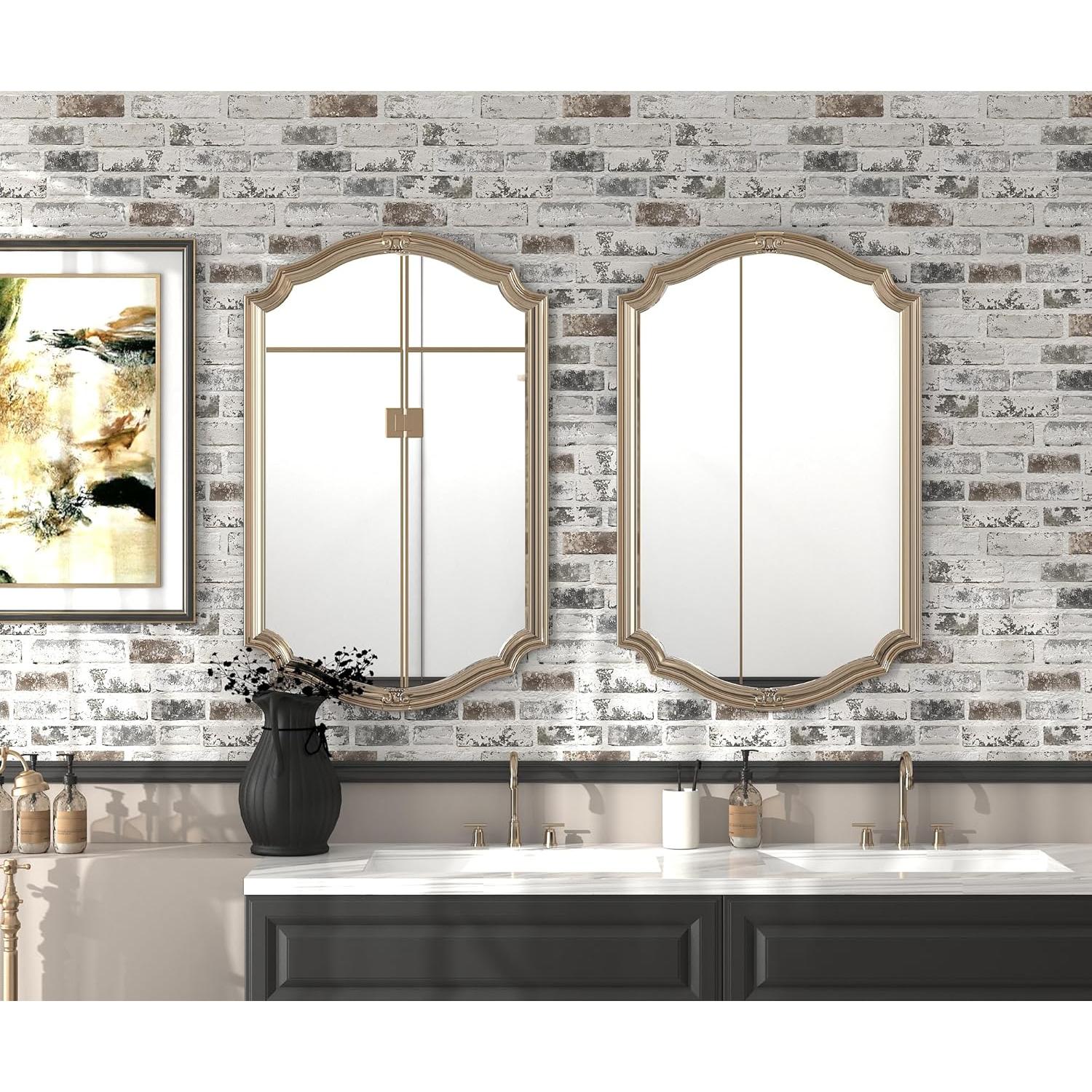 Papel Tapiz Autoadhesivo PeonyQueen Ladrillo Falso Gris 0.88m²