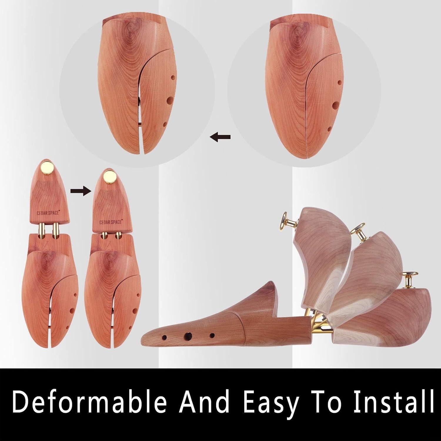 Estiradores de Zapatos de Madera de Cedro para Hombres - 2 Pares