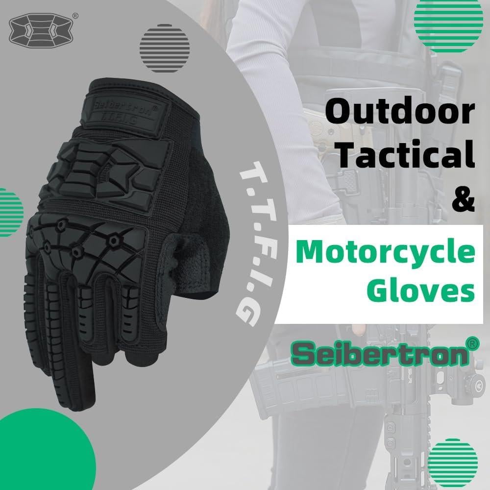 Guantes Tácticos Seibertron T.F.F.I.G 2.0 Caucho Flexible